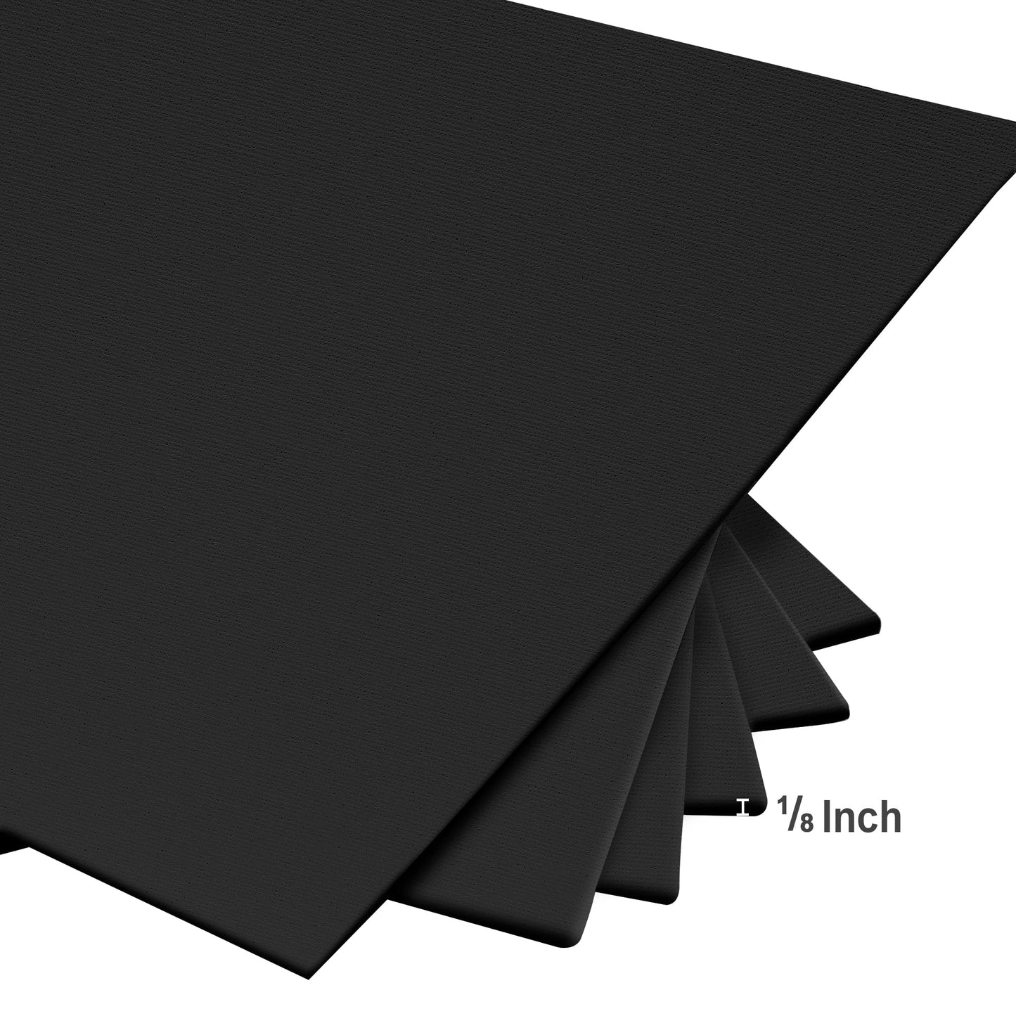 PHOENIX Black Canvas Boards for Painting - 12 Pack, 5x7,8x10,9x12,11x14 Inch - 8 Oz Primed Cotton Acid Free Canvas Panels Multipack for Acrylic, Oil, Tempera, Metallic, Neon Paints & Crafts