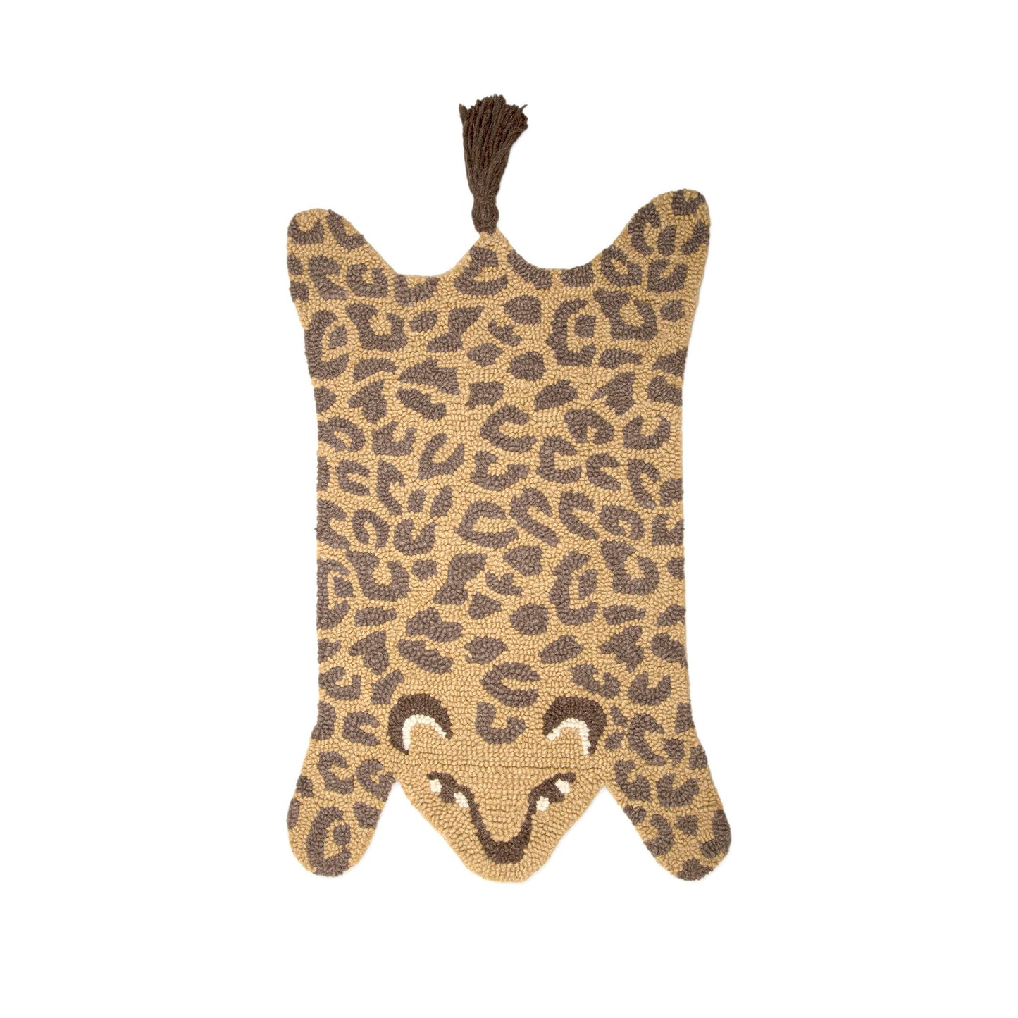 Crane Baby Leopard Shaped Nursery Rug, Handmade 100% Wool Safari Animal Rug for Baby Boy and Girl Nursery, Jungle Nursery Decor, Leopard Print Rug for Toddler Room, Kids Room, 23 x 36 Inches
