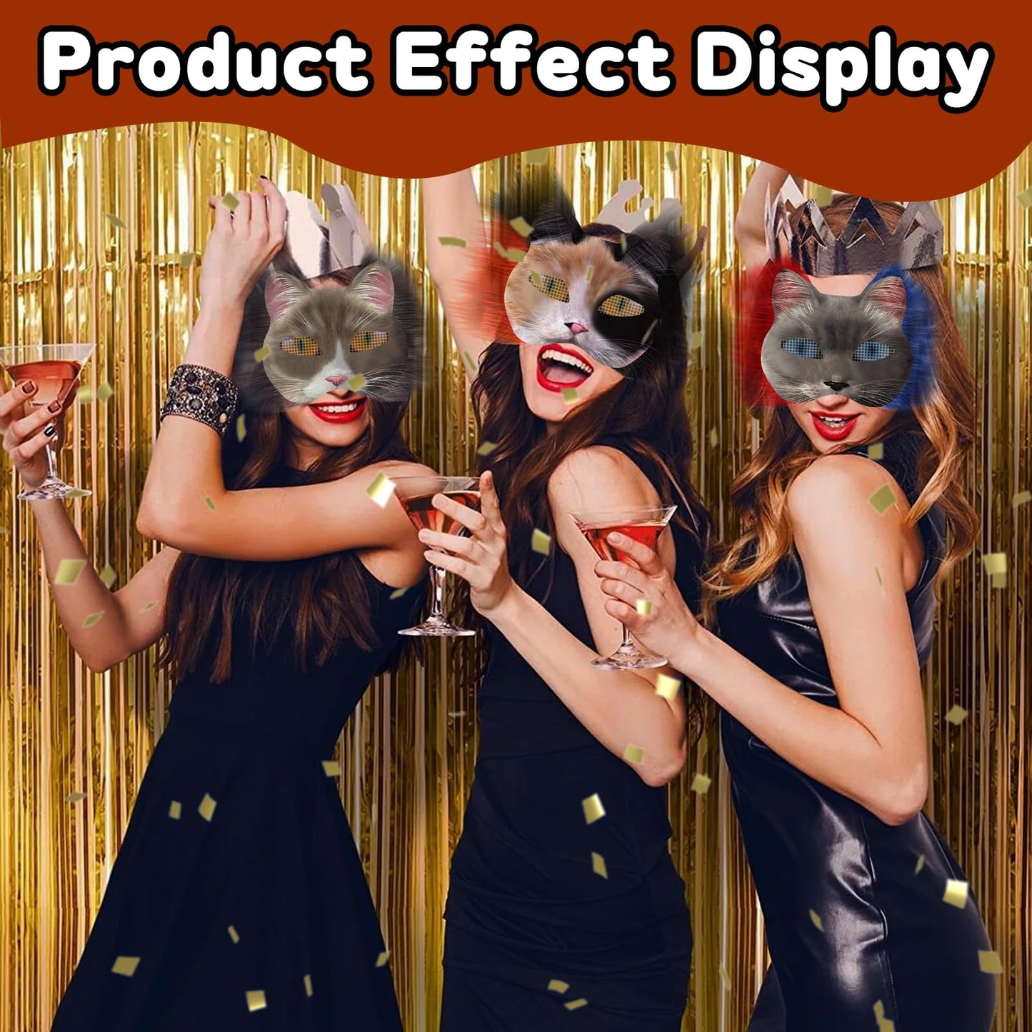 Cat Mask with Eye Mesh Fur Beard and Felt Fabric Sheet,98 PCS DIY Animal Mask Kit Cat Masks to Paint Blank Animal Dress Up Masks,DIY Face Mask Costume for Masquerade,Halloween Party,Cosplay