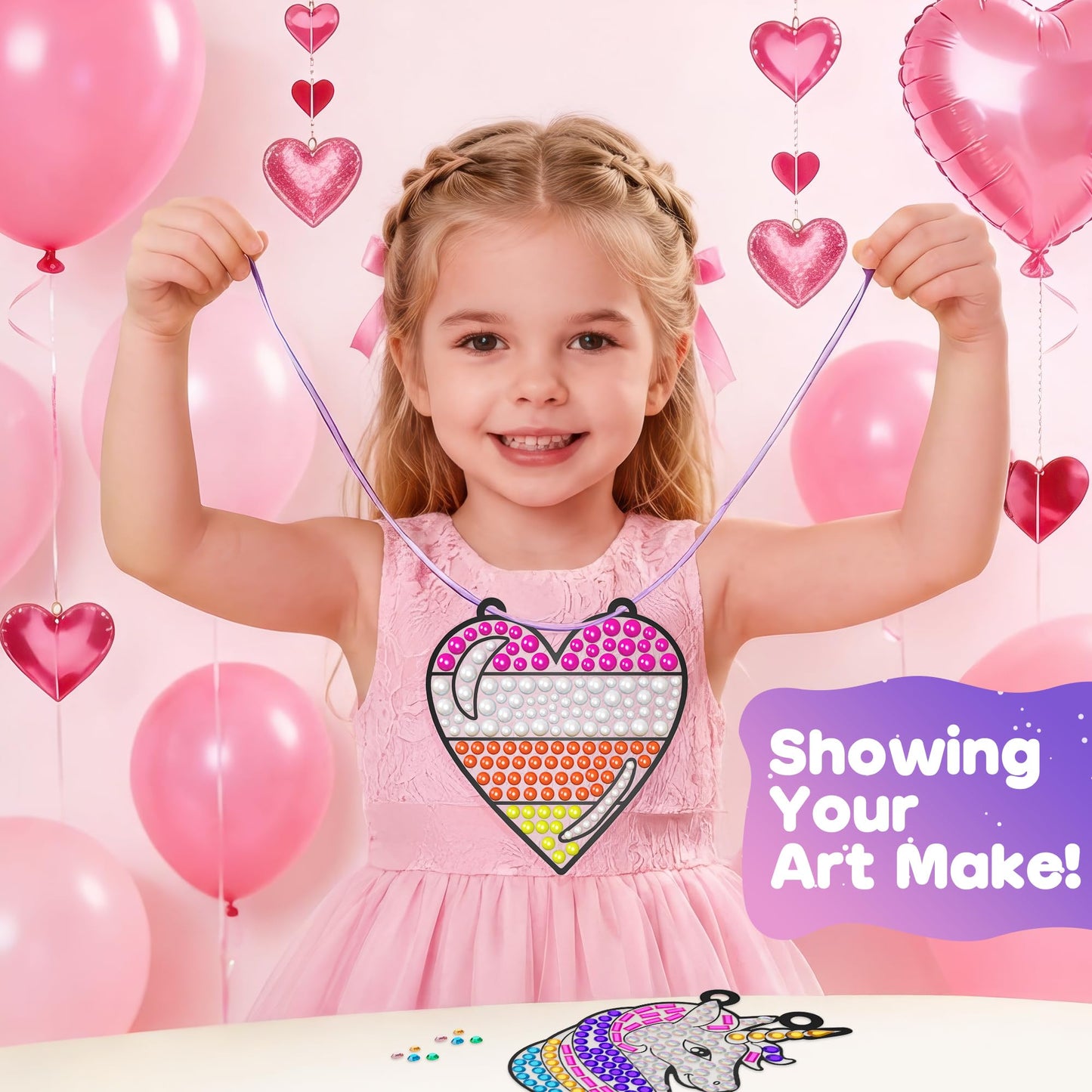 ZIZZ Diamond Painting Suncatcher Kits for Kids: 5PCS Easter Basket Stuffers for Kids, Birthday Gifts for Girls, Art & Crafts Supplies, Party Favors, Creative Toys for Girls Boys 4 5 6 7 8 9 Years Old