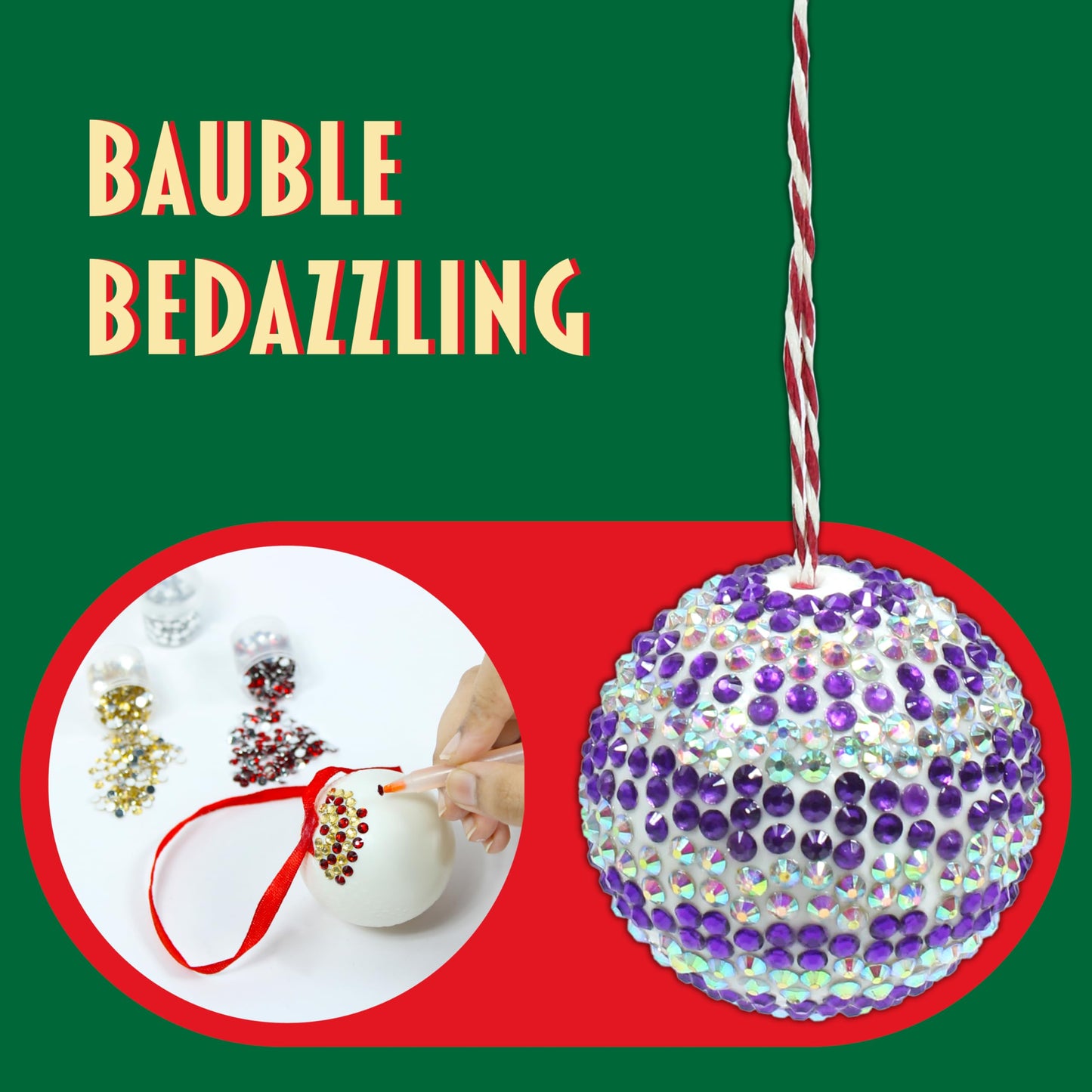 Butterfly EduFields Santa’s Craft Christmas Activity Kit | Holiday Arts & Crafts Set for Kids Ages 4 5 6 7 8 | Make 20+Ornaments with Wood Painting, Bead Crafts & Gem Art | Christmas Decoration Kit