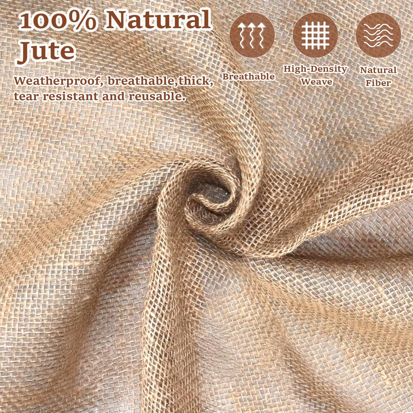 Ztzfacai 15FT x 40" Natural Jute Burlap Fabric, Burlap Cloth for Weed Barrier,DIY Crafts&Party Decor, Burlap Plant Covers Winter Freeze Protection, Burlap Tree Trunk Wrap for Outdoor Shrubs