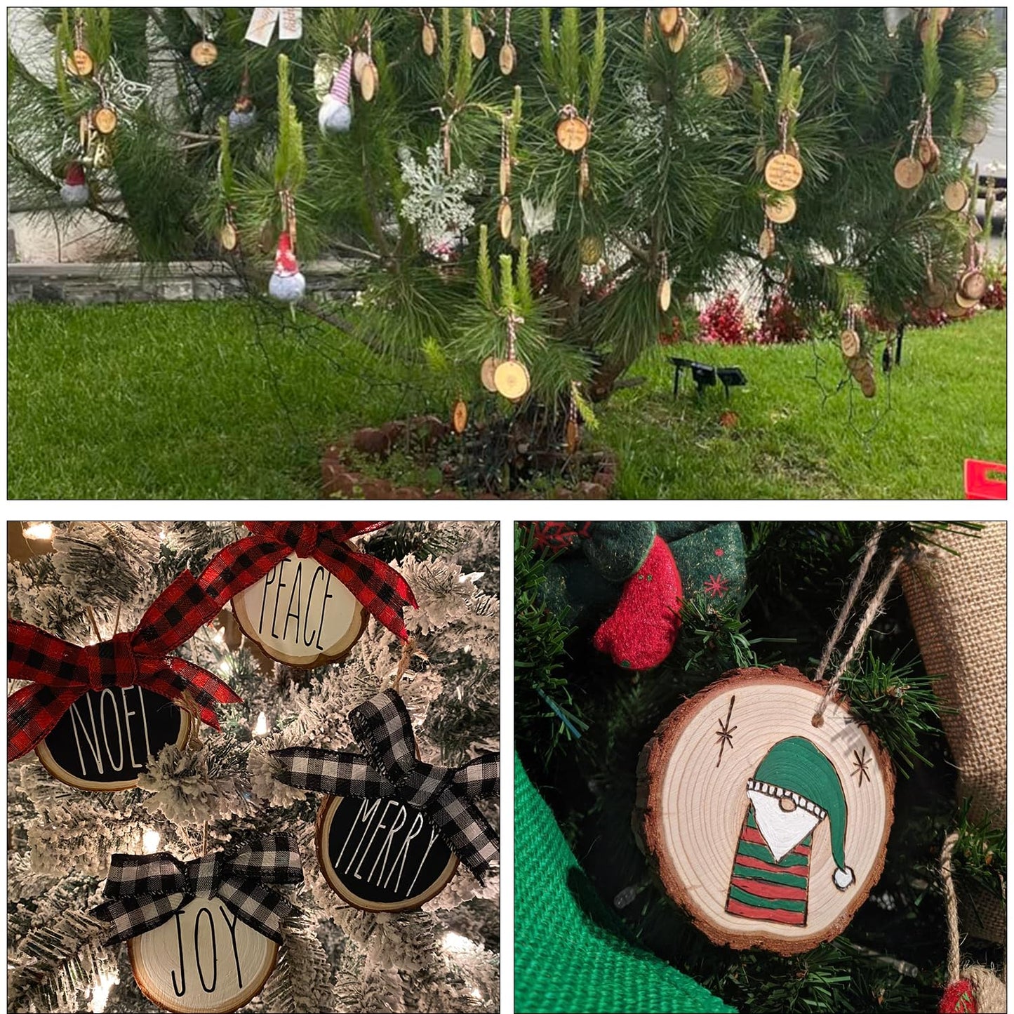 kukmakri 90 PCS Natural Wood Slices with Hole for Crafts, Diameter 3.54-3.94 Inch, Perfect Wood Slices Wooden Circles and Discs for Centerpieces, Decorations, and More(Include 2 Rope)