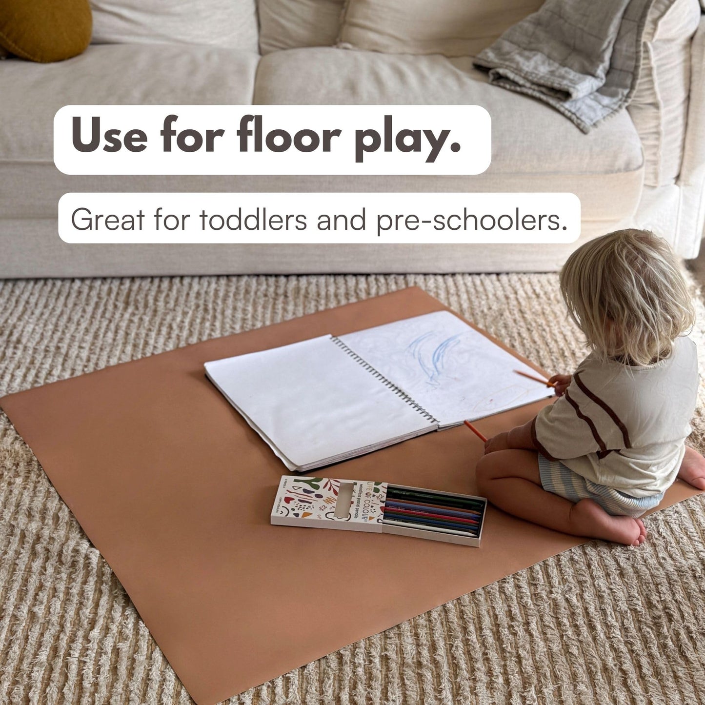Table Craft Mat to Protect Dining Table, 38"x39.4" Craft Mess mat Great for Childrens Crafts and Play Protect Your Furniture from Spills and Mess Easy to Clean, Heat Resistant (Terracotta, 38" 39.4")
