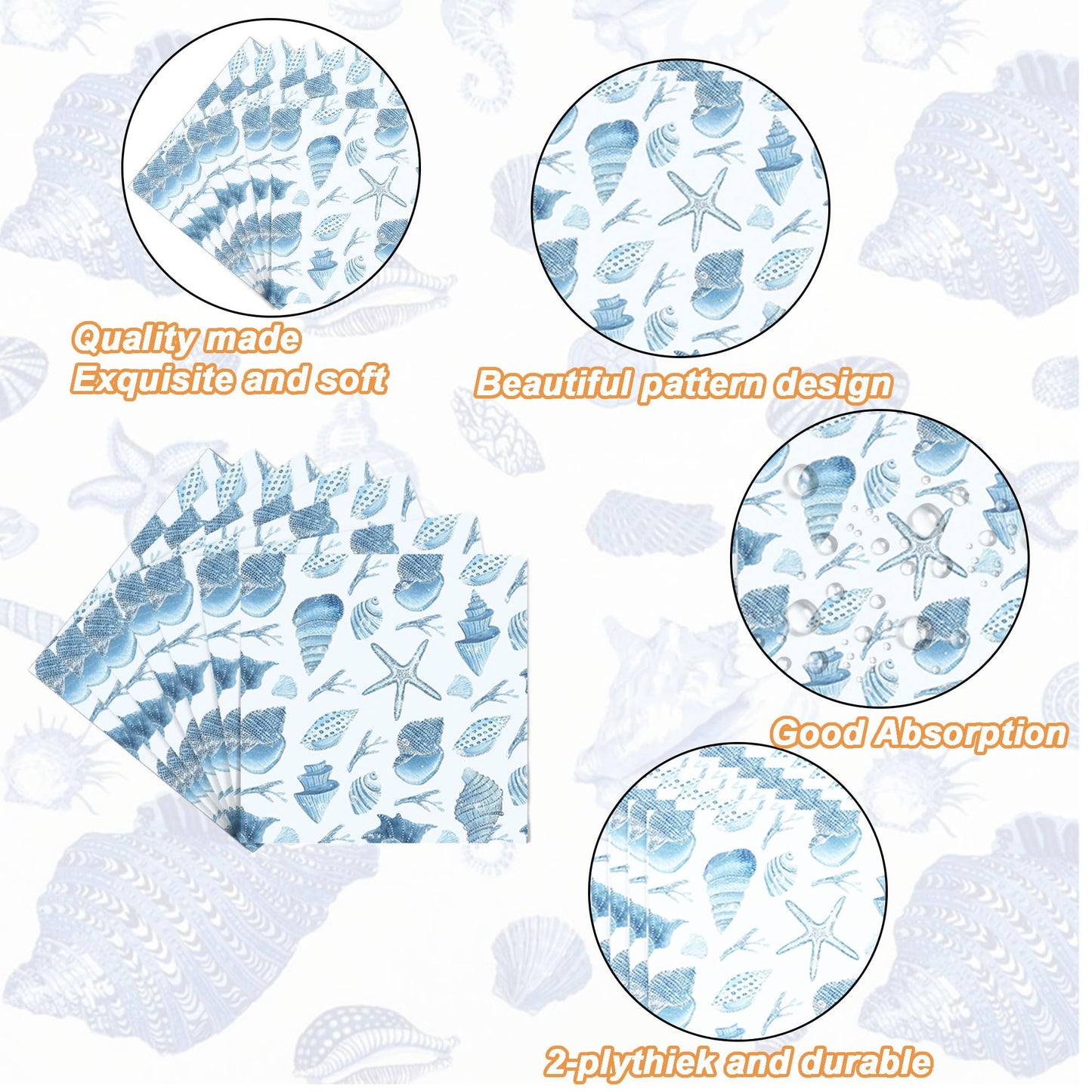 Ocean Seashell Party Plates Supplies, Coastal Beach Party Tableware Decorations Starfish Coral Disposable Paper Plates Tablecloth Cups Napkins Forks for Kids Summer Birthday Baby Shower, Serves 24