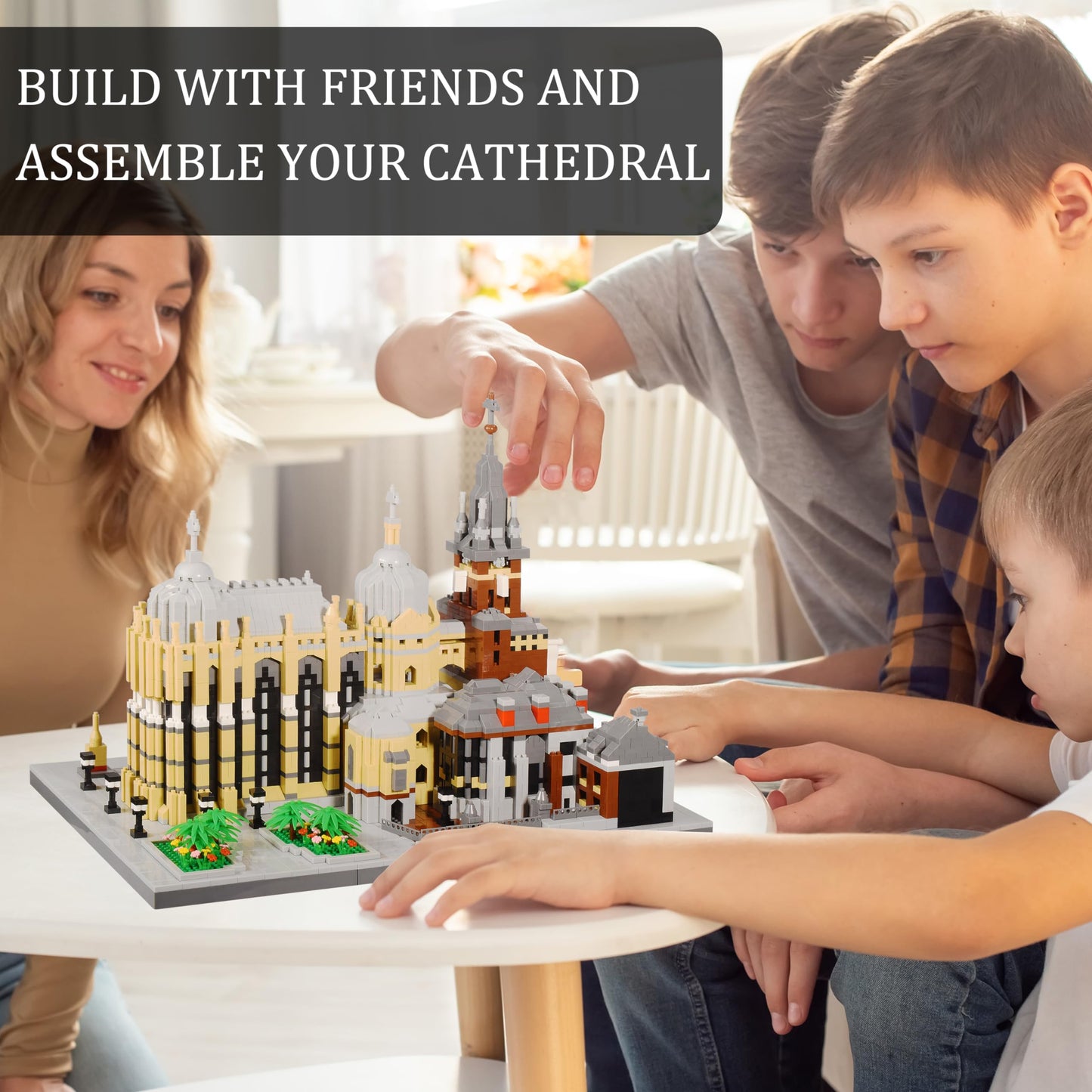 KLMEi World Famous Architecture Micro Building Blocks Set 6650PCS - Germany Aachen Cathedral DIY Collectible Model for Lovers, Adults or Teens Ages of 14+, in Living Room or Office Decorative Items
