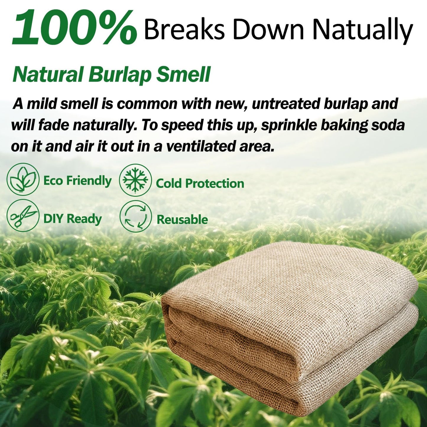 Liaycco 40" x 40 Feet Burlap Fabric Roll 13 Yards – Burlap Fabric by the Yard for Tree Wrap, Garden Plant Cover, Weed Barrier, Landscaping & DIY Crafts, Ideal for Outdoor Winter Protection