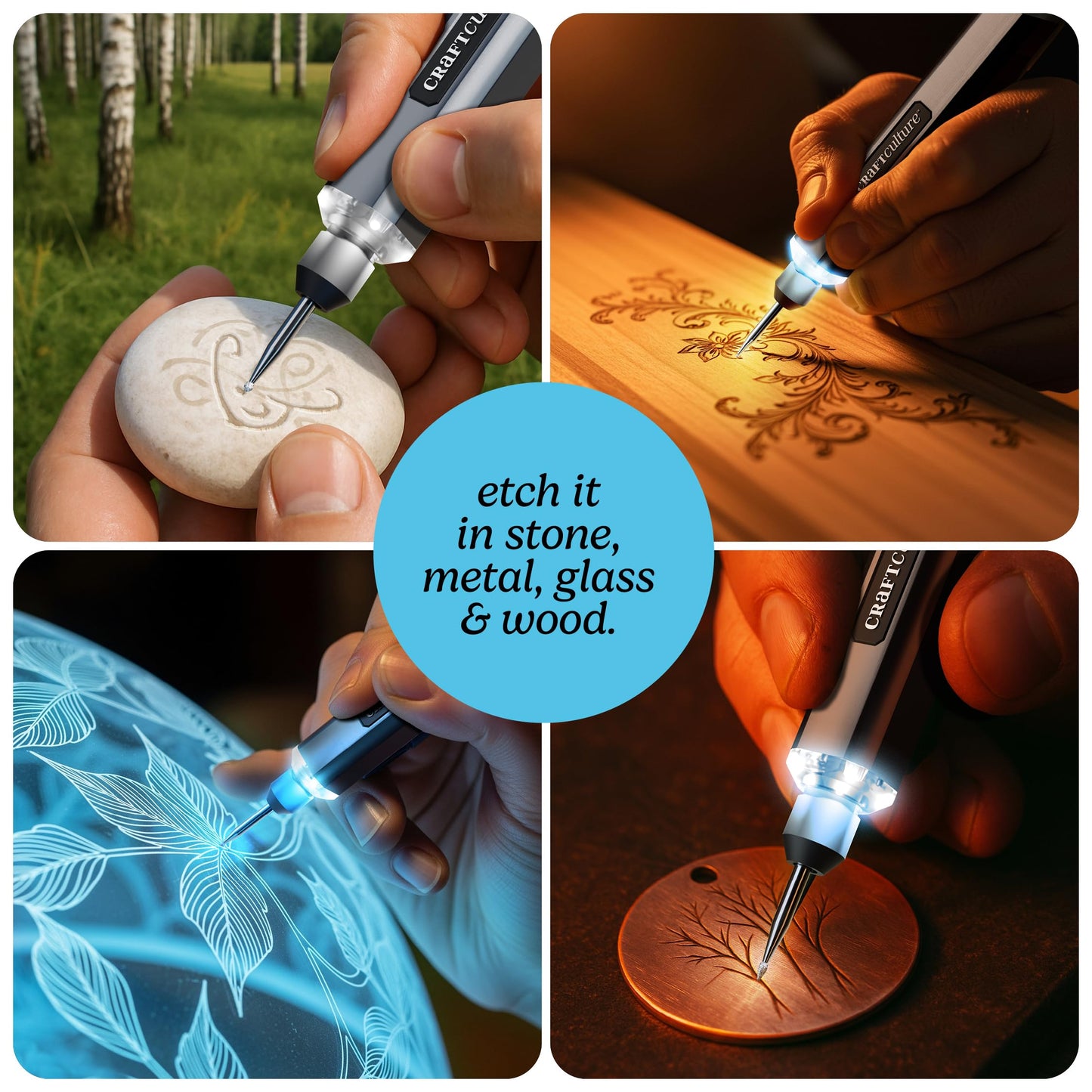 EtchMate Engraving Pen for Metal, Wood, Glass, Plastic & All Materials - Cool Birthday Gift Ideas - Engraver Pen Tool - Teen Boy Gifts - Unique Gifts for Women, Teenage Girl - Craft Kits for Adults