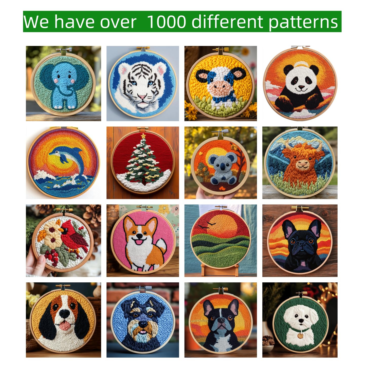 DIY Punch Needle Kits for Beginners Butterfly on Sunflower Simple Shapes with Hoop Punch Needle Starter Craft Embroidery Set Easy for Adults and Children Festival Gift and Decoration 20x20cm-1