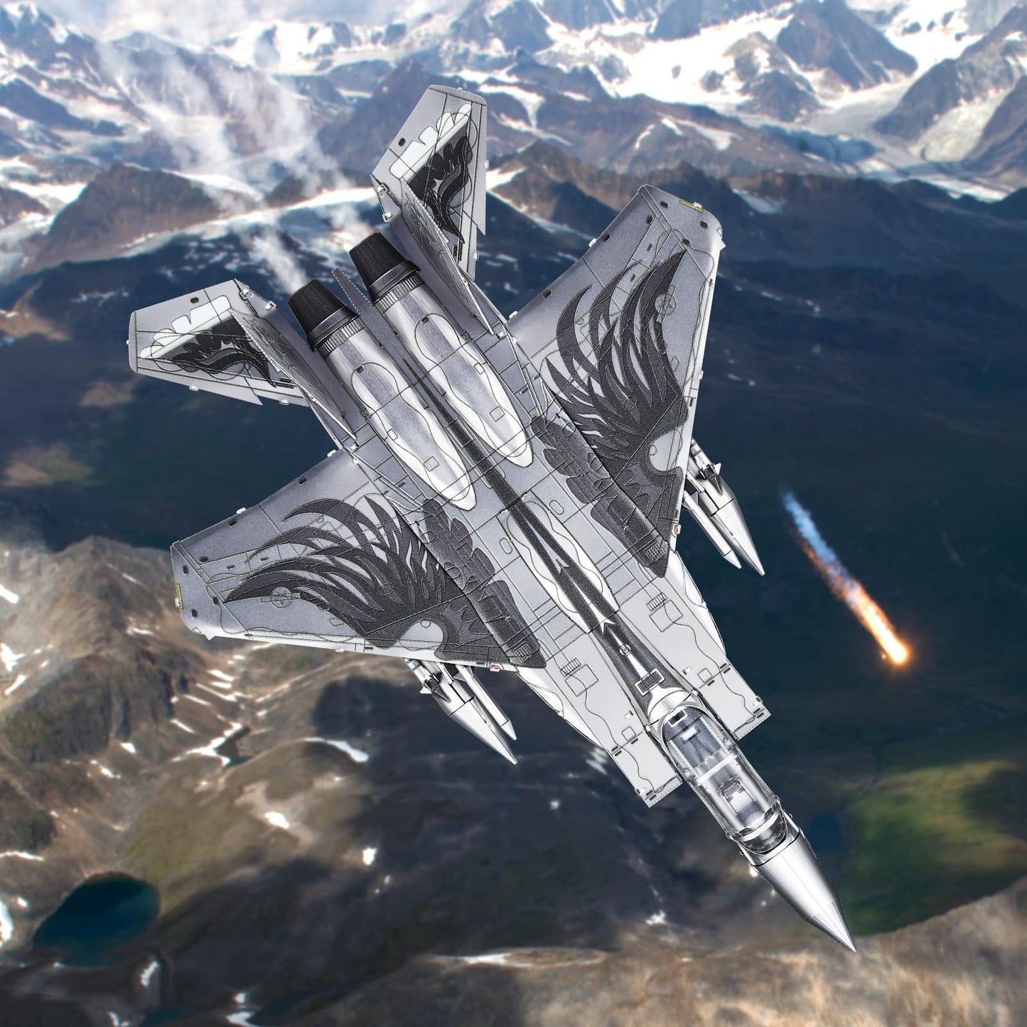 Piececool 3D Puzzles for Adults, American F-15 Fighter Metal Airplane Kit to Build, DIY Assembly Plane Model, Best Gifts for Military Enthusiasts, Desk Decor
