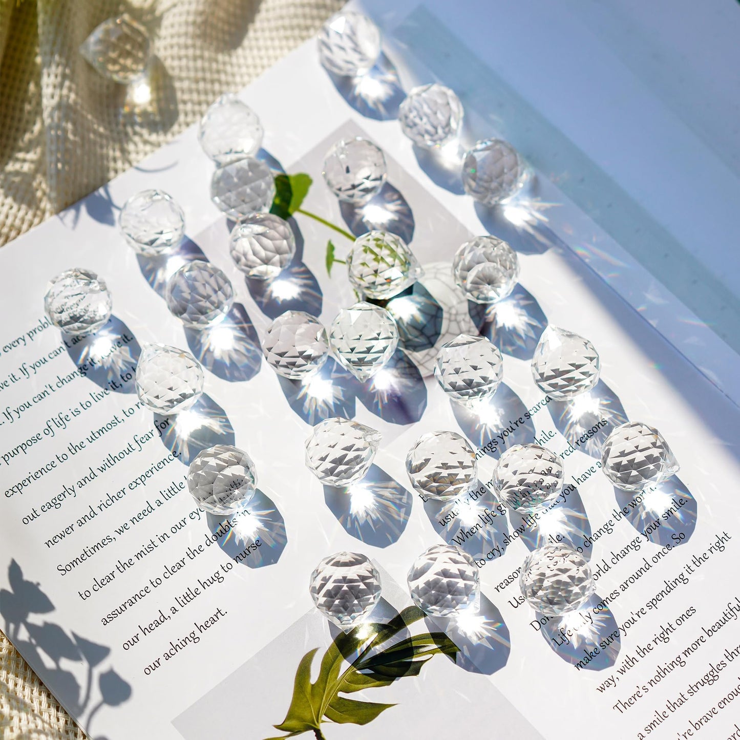 LOULIQIGIFT 24Pcs Clear Crystal Ball Prism 2026 Hanging Ornaments Chandelier Crystal Parts Rainbow Maker for Wedding Party Birthday Mothers Day Decoration (20mm)