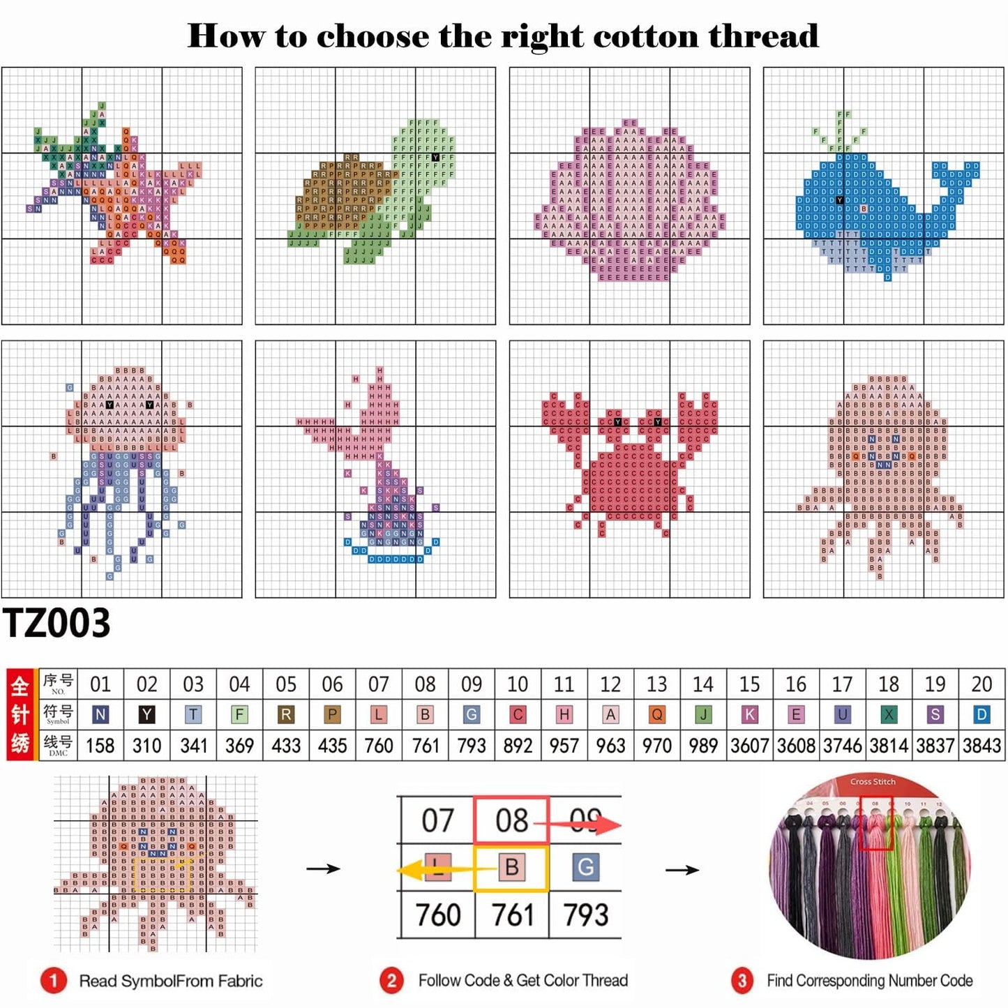 VIGEGU 8 Pack Cross Stitch Kits for Beginners,Marine Animals Stamped Cross Stitch Kits for Kids,Crafts for Girls 8-12 Embroidery Kit 11CT Cross Stitch Kit for Beginners with Frame