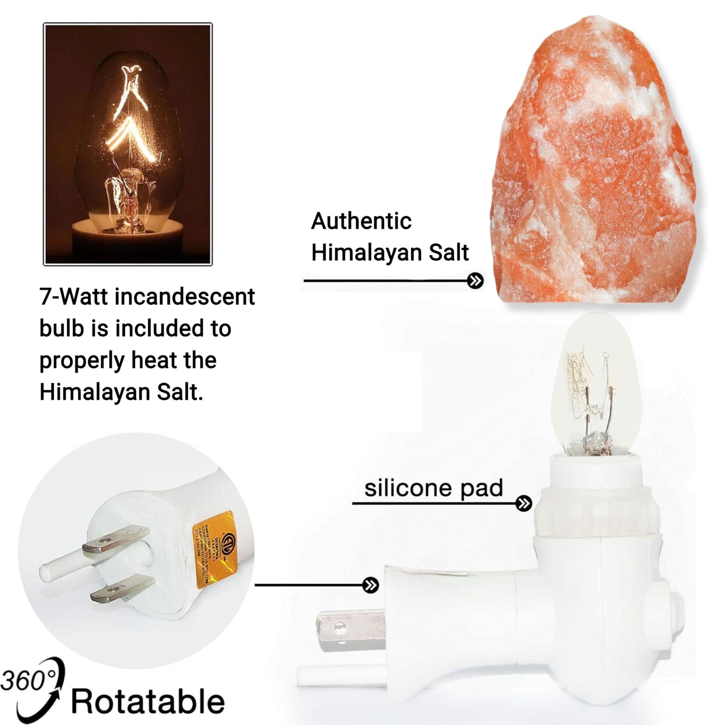 Spantik Pink Himalayan Salt Lamps - Hand Carved, Natural Night Lights for Bedrooms and Home Decor