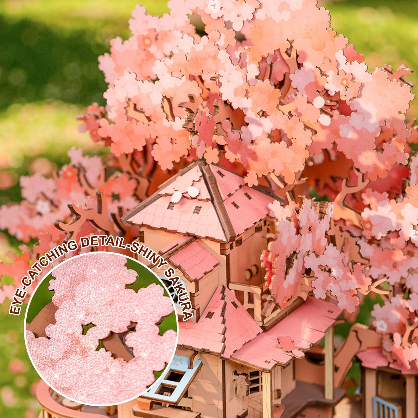 Rolife 3D Puzzles for Adults, Cherry Blossom Bonsai Tree Plants, Japanese Sakura Tree House Flowers Building Set for Adults for Table Toys & Home Decor, Creative Birthday Gift for Girls&Boys (535 PCS)