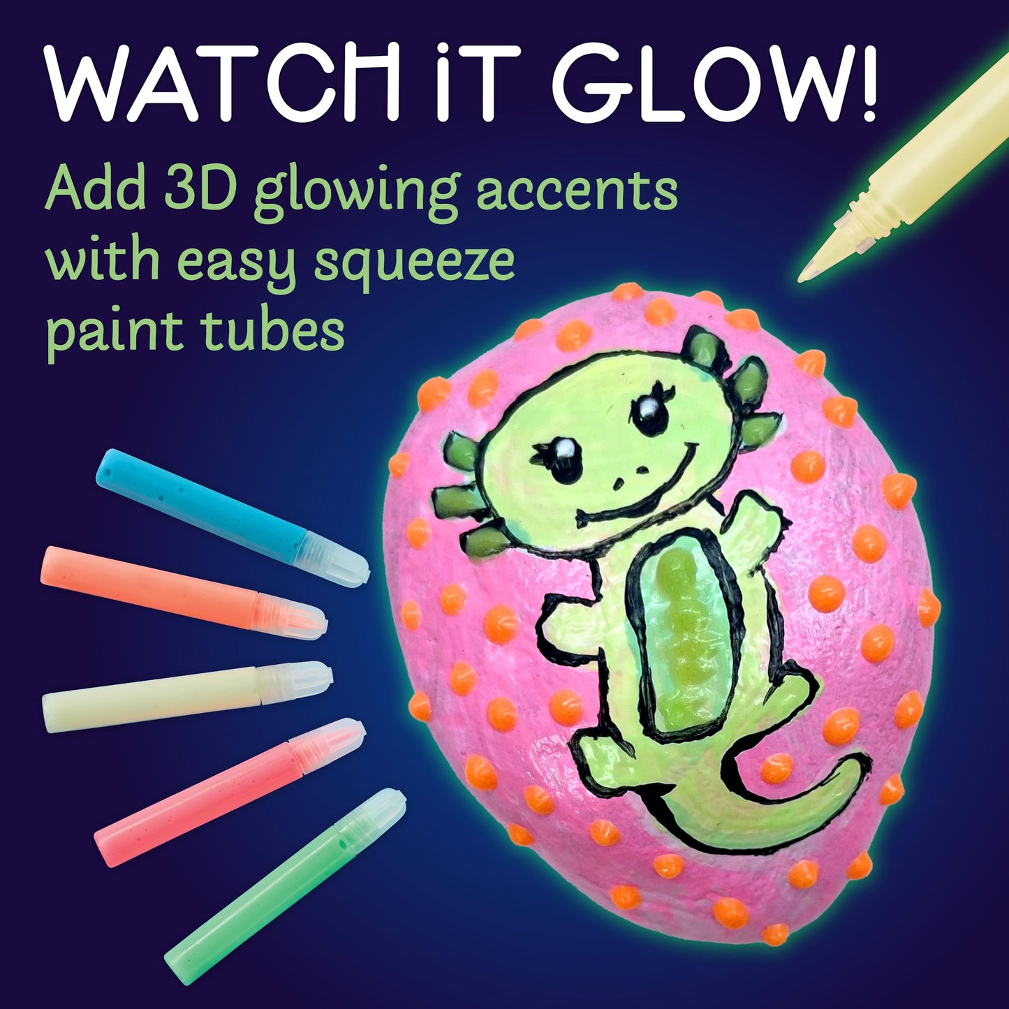 Creativity for Kids Rock Painting Kit - Glow in the Dark Rock Kit: Crafts for Kids, Painting Rocks Arts and Crafts, Kids Gift (Ages 6+)