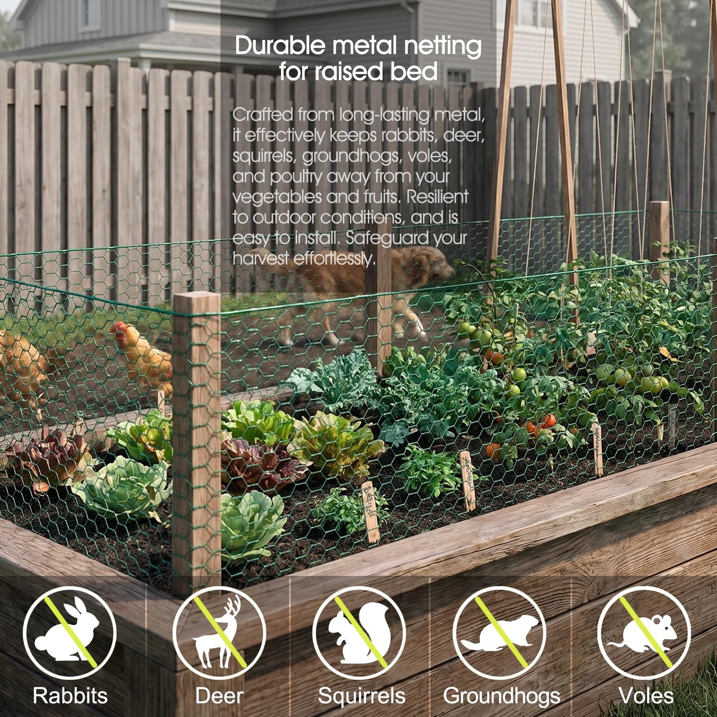 15.7 x 138 Inch Chicken Wire for Floral Arrangements, 24 Rifny Chicken Wire Fencing Roll, 0.6 Inch Mesh Hexagonal PVC Coated Metal Poultry Wire Netting for Craft Garden Plants Chicken Rabbit Barrier
