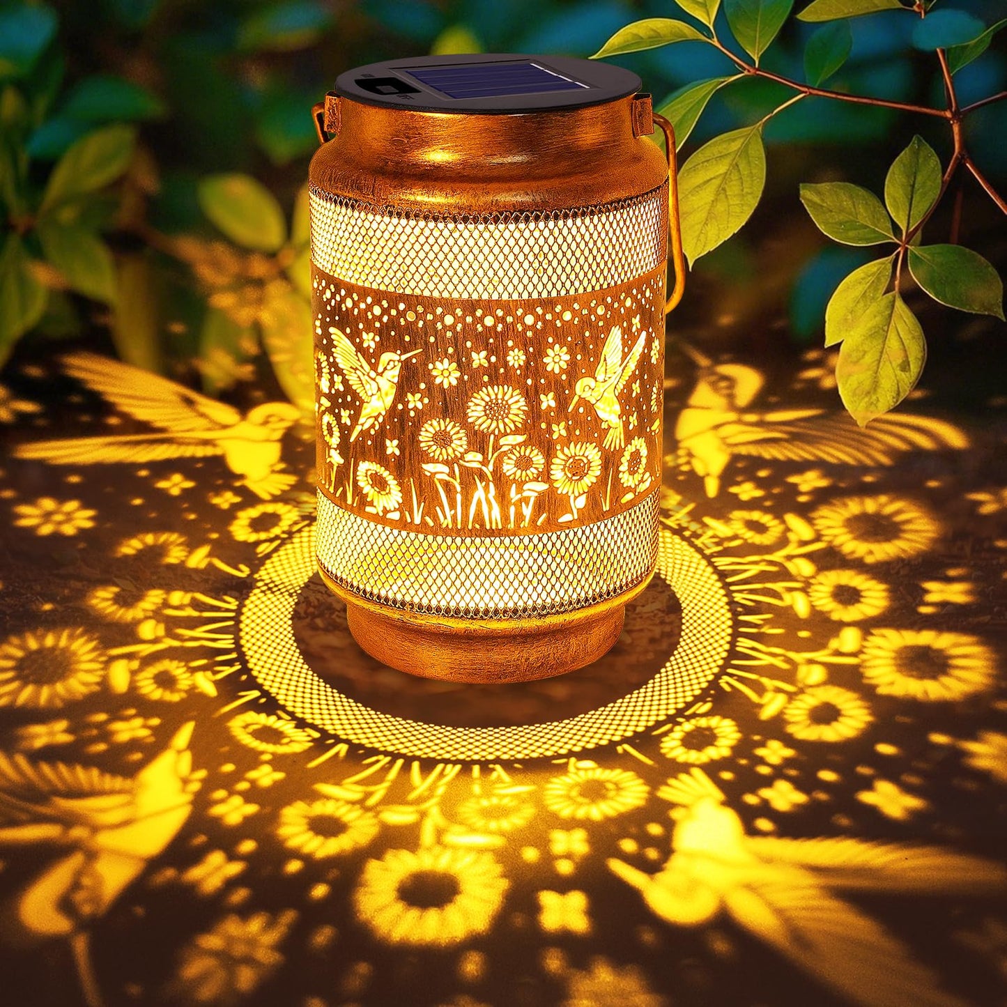 Mothers Day Gifts for Mom Women Grandma Birthday, Hummingbird Solar Lanterns Outdoor Waterproof Garden Decor, Metal Hanging Solar Lights for Yard Patio Pathway Backyard Porch