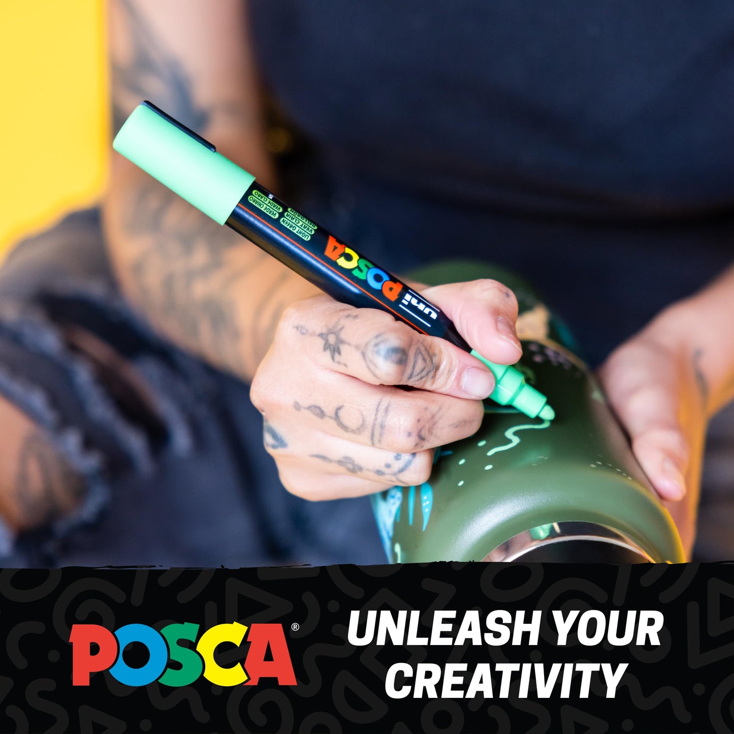 Posca Paint Art Markers, Set of 15 5M Medium Acrylic Markers with Reversible Tips, Artist Recommended Paint Pens for Gifts, Decorations, Fabric, Metal, Windows, Wood and Canvas
