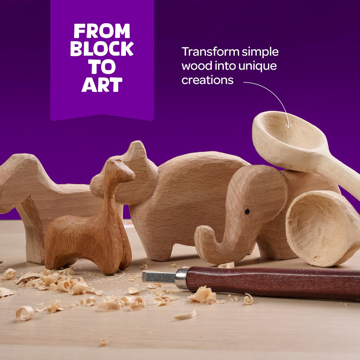 Wood Whittling Kit - Wood Carving Tools - Crafts for Adults - Easter Unique Gifts - Teen Boy Gifts - Birthday Gift Ideas for Women - Hobbies DIY Kits for Adults, Boys, Girls, Women, & Men