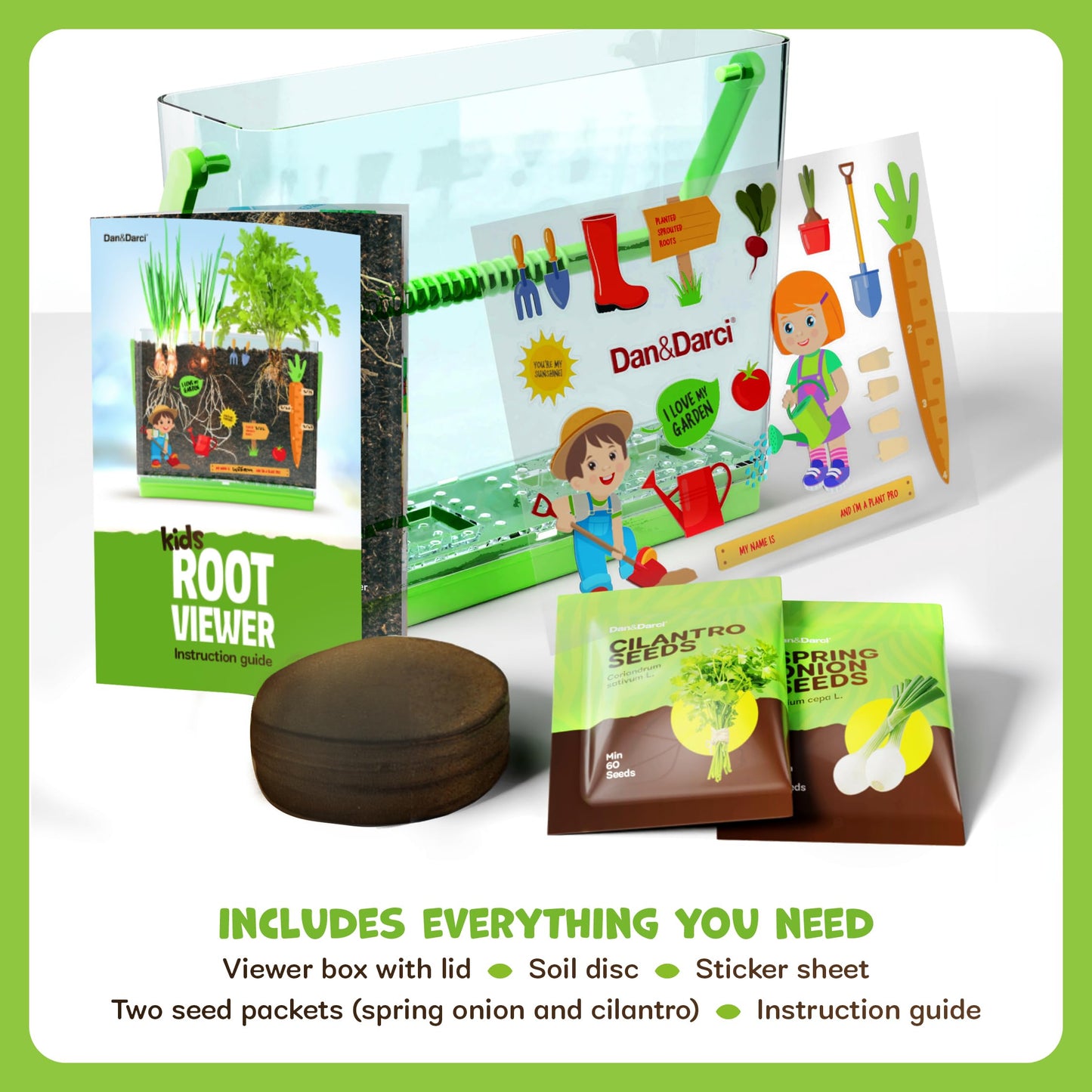 Dan&Darci Root Viewer Kit for Kids - Grow Your Own Plant for Boys & Girls Gifts - Science STEM Toy & Craft Growing Kits for Ages 4-8 Birthday Gifts for Boy, Girl 4, 5, 6, 7, 8, Year Old