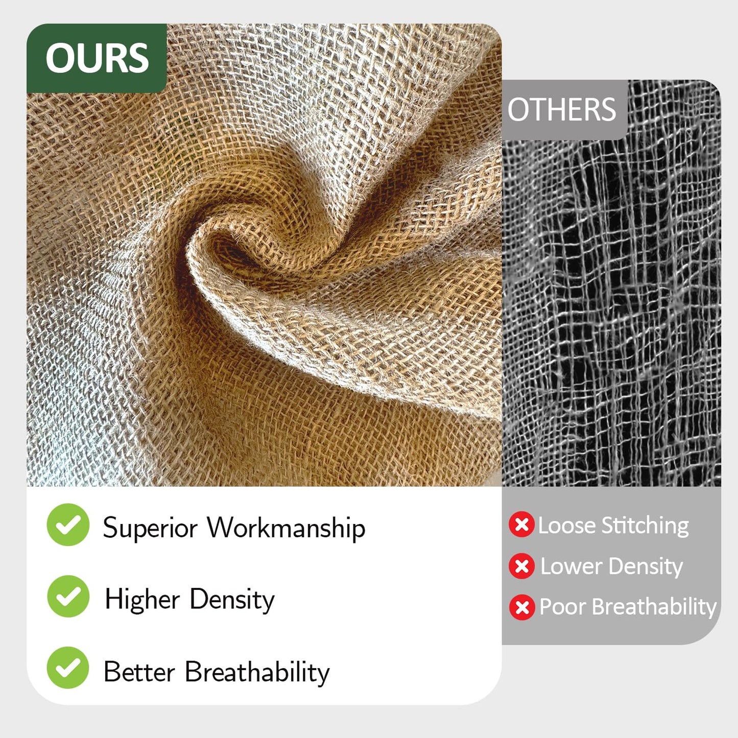Liaycco 40" x 40 Feet Burlap Fabric Roll 13 Yards – Burlap Fabric by the Yard for Tree Wrap, Garden Plant Cover, Weed Barrier, Landscaping & DIY Crafts, Ideal for Outdoor Winter Protection