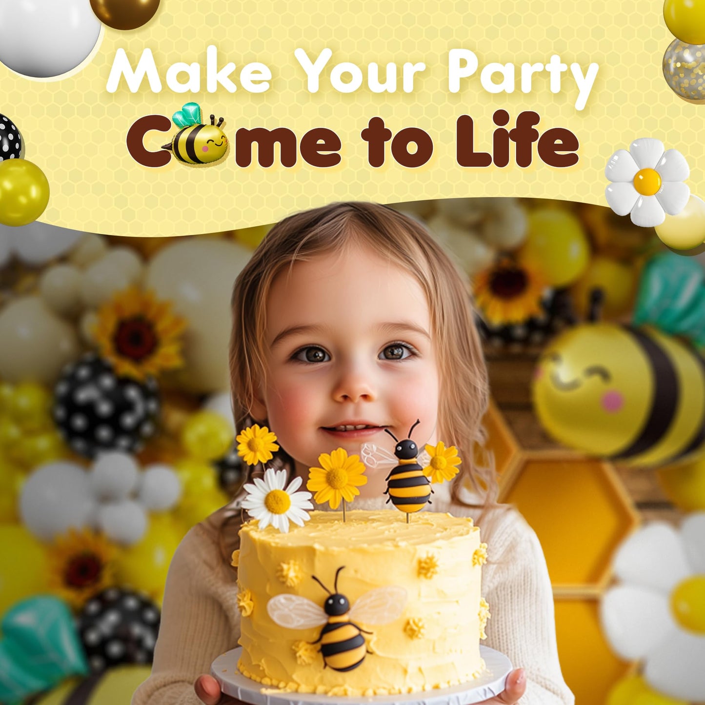 ALL-IN-1 Bee Balloons Garland Kit & Arch - Small and Large Black Yellow and White Bumble Bee Balloons for What Will It Bee Gender Reveal Party Supplies, Baby Shower Decorations, or Honey Bee Birthday