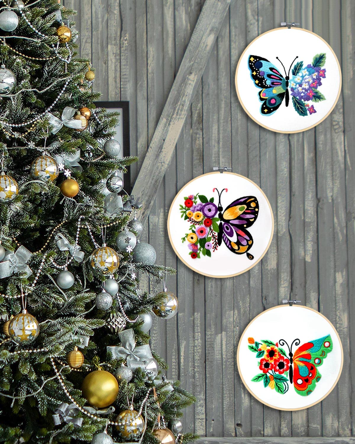 12 Pieces Embroidery Hoops, 3 inch to 8 inch Bamboo Frame Circle Cross Stitch Hoop Ring Embroidery Hoops Set for Embroidery and Cross Stitch
