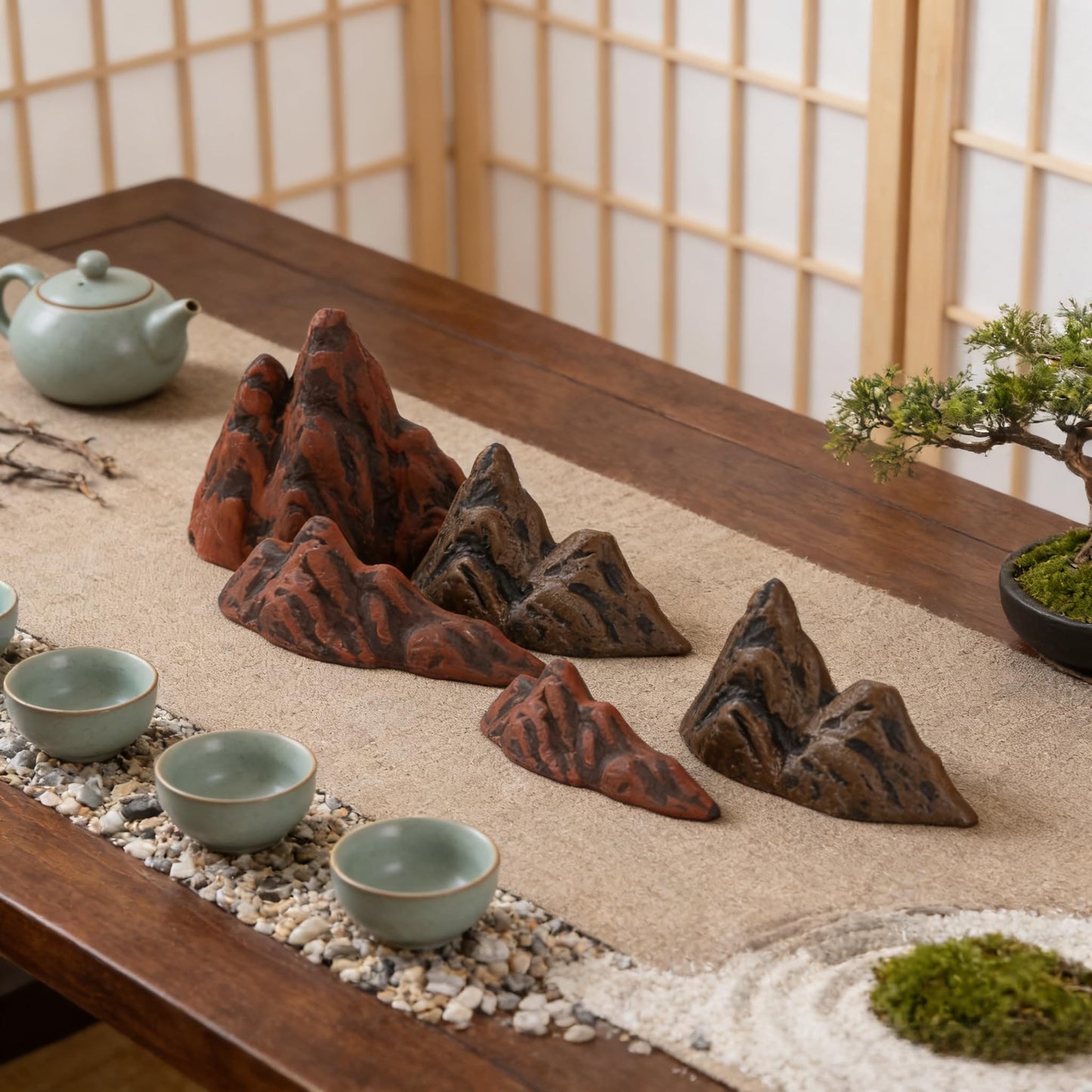 TUESMEILL Miniature Mountain Landscape, Aquarium Mountain Diorama Kit, Mini Mountain Figurine for DIY Craft Fish Tank Landscape Decorations Garden Ornament, Pack of 3