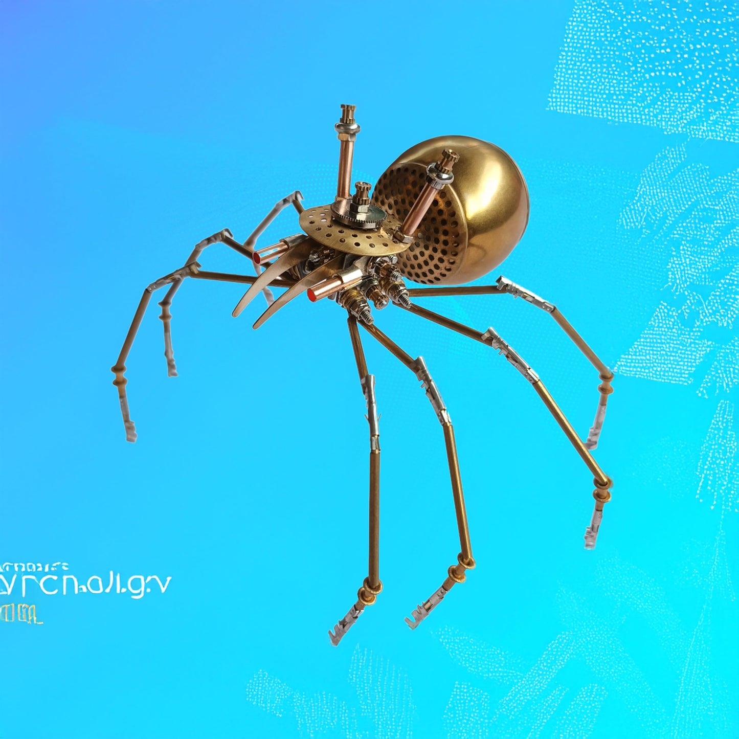 Steampunk Golden Spider Metal Model Kit for Adults – DIY 3D Mechanical Brass Insect Puzzle, Retro Industrial Art Sculpture Craft for Home Office Decoration & Collectors Gift (Golden Spiders)