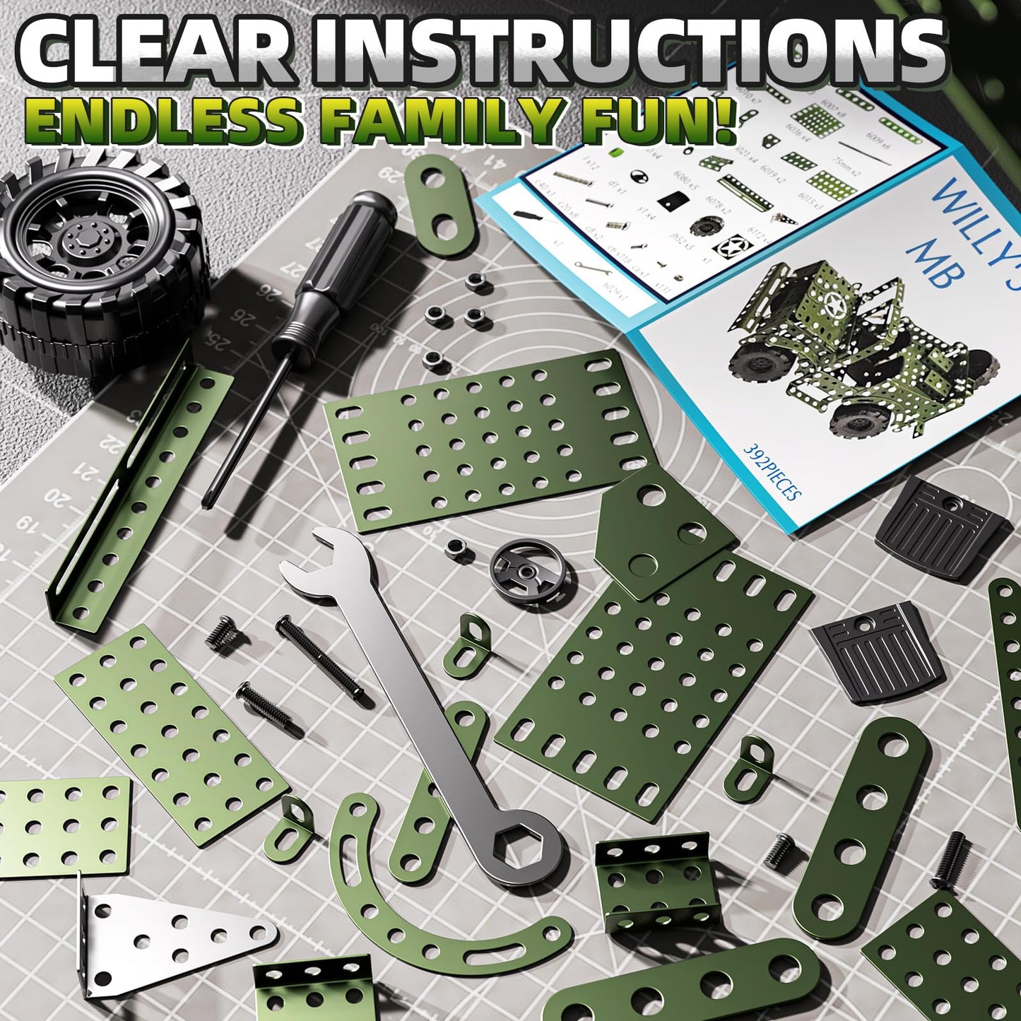 XINNOVEL Metal Model Truck Kits - STEM Projects for Kids Ages 8-12, Assembly Educational Building Toys Model Car Toys for Kids Boys Girls 8 9 10 11 12 Years Old