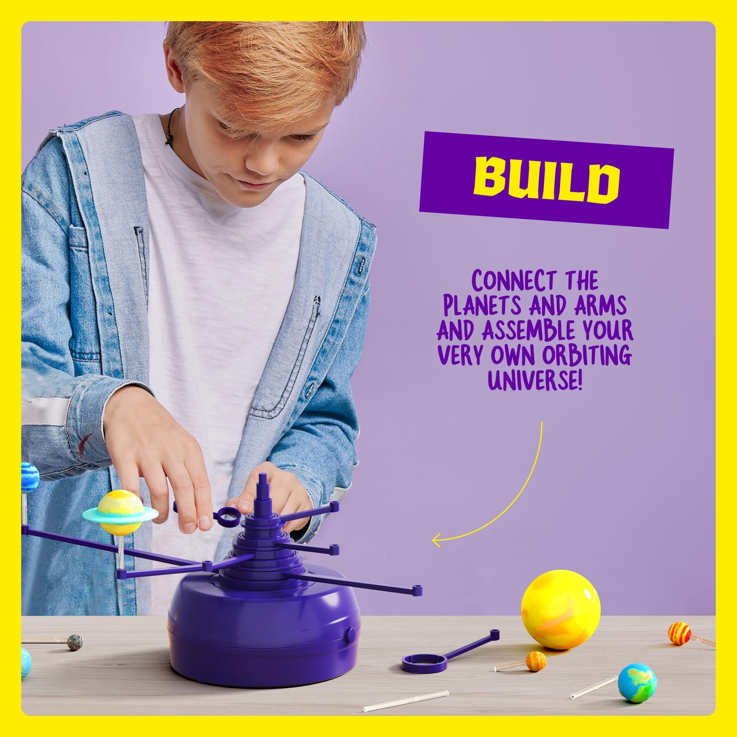 Dan&Darci 360° Orbiting Solar System for Kids - Paint & Build Model Kit - Arts and Crafts for Kid Ages 8-12, 4-6, 4-8, 6-8 - Space Toys 8-10 - Science Astronomy Gifts - Painting Craft Kits for Boys