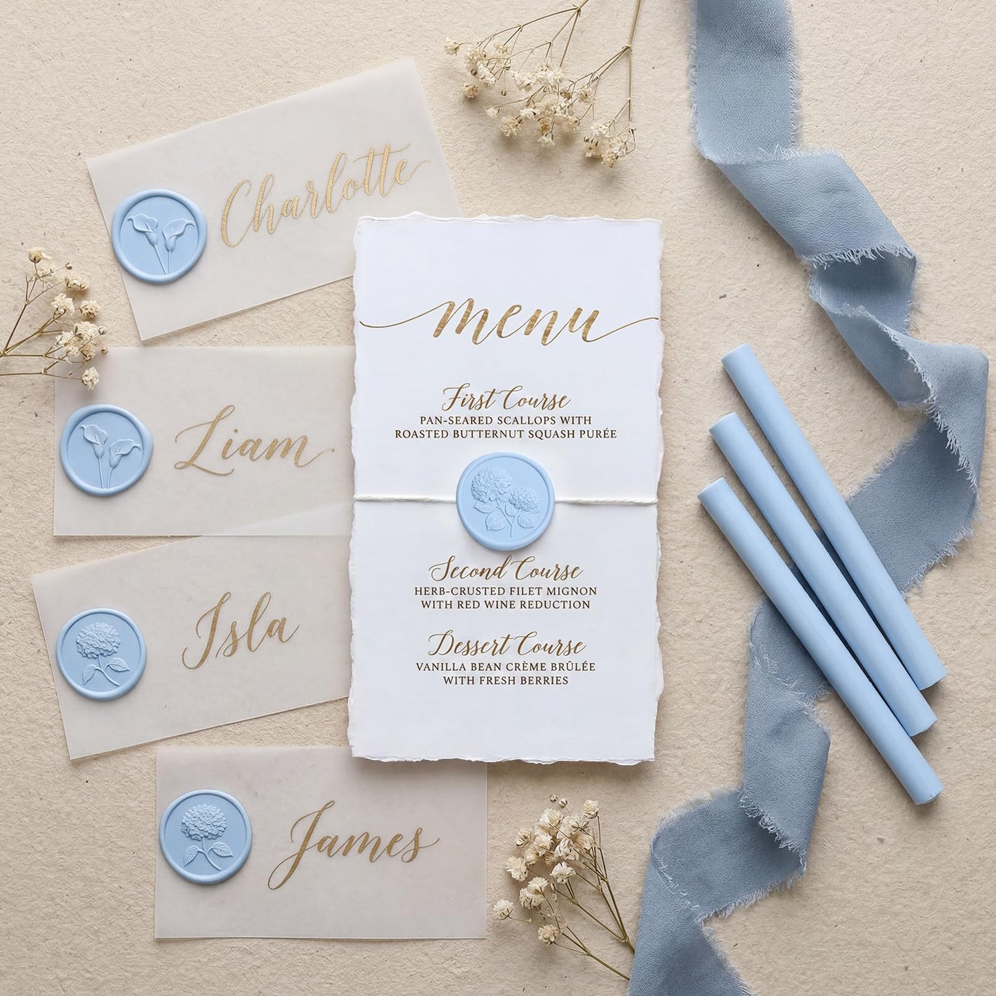 UNIQOOO Light Blue Glue Gun Sealing Wax Sticks for Wax Seal Stamp - Perfect for Wedding Invitations, Cards Envelopes, Snail Mails, Wine Packages, Christmas Gift Ideas, Pack of 16
