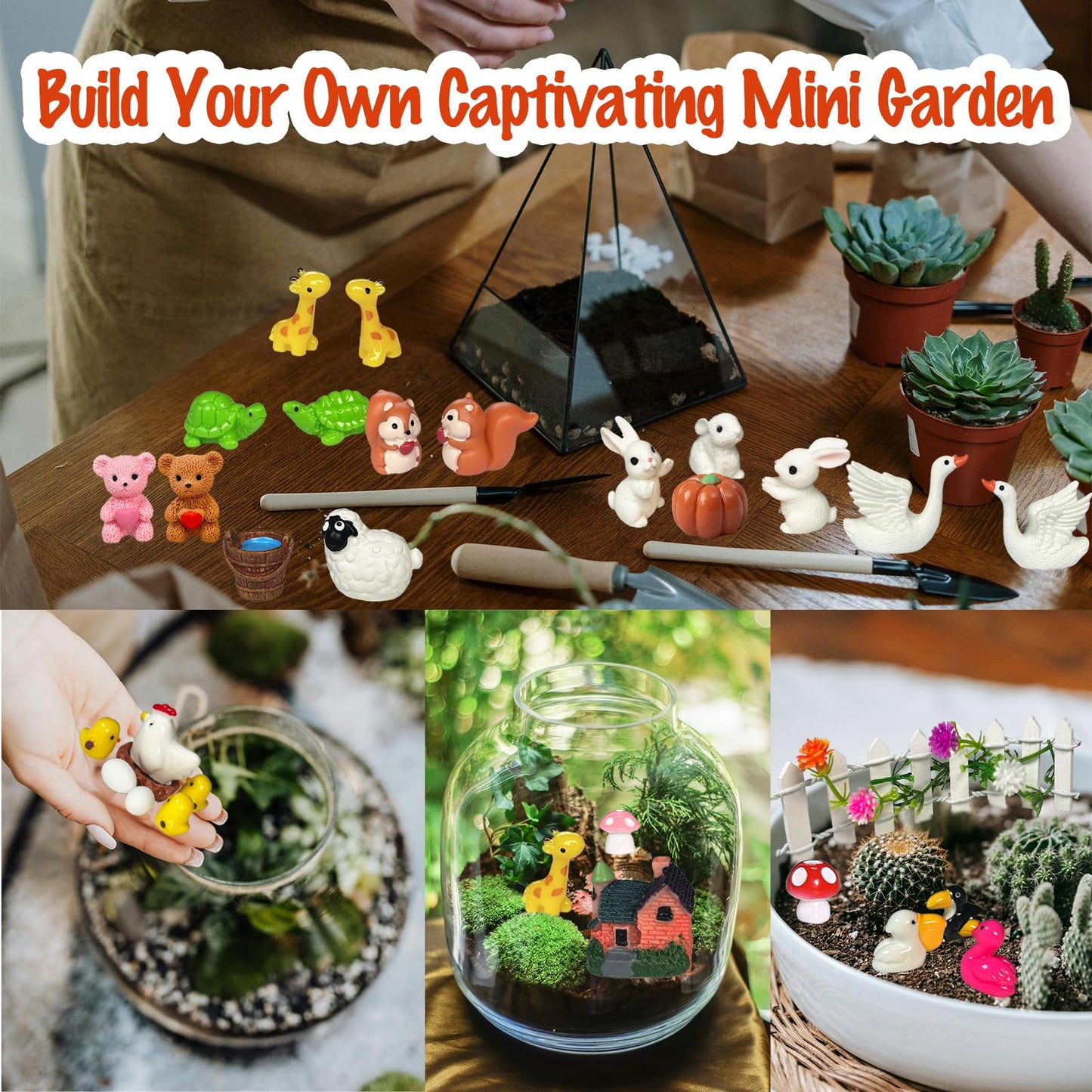 PE.WELLWOO Fairy Garden Accessories 103 PCS Fairy Garden Decor & Terrarium Decor Supplies for Potted Landscape Fairy Garden Kit for Room Decorations