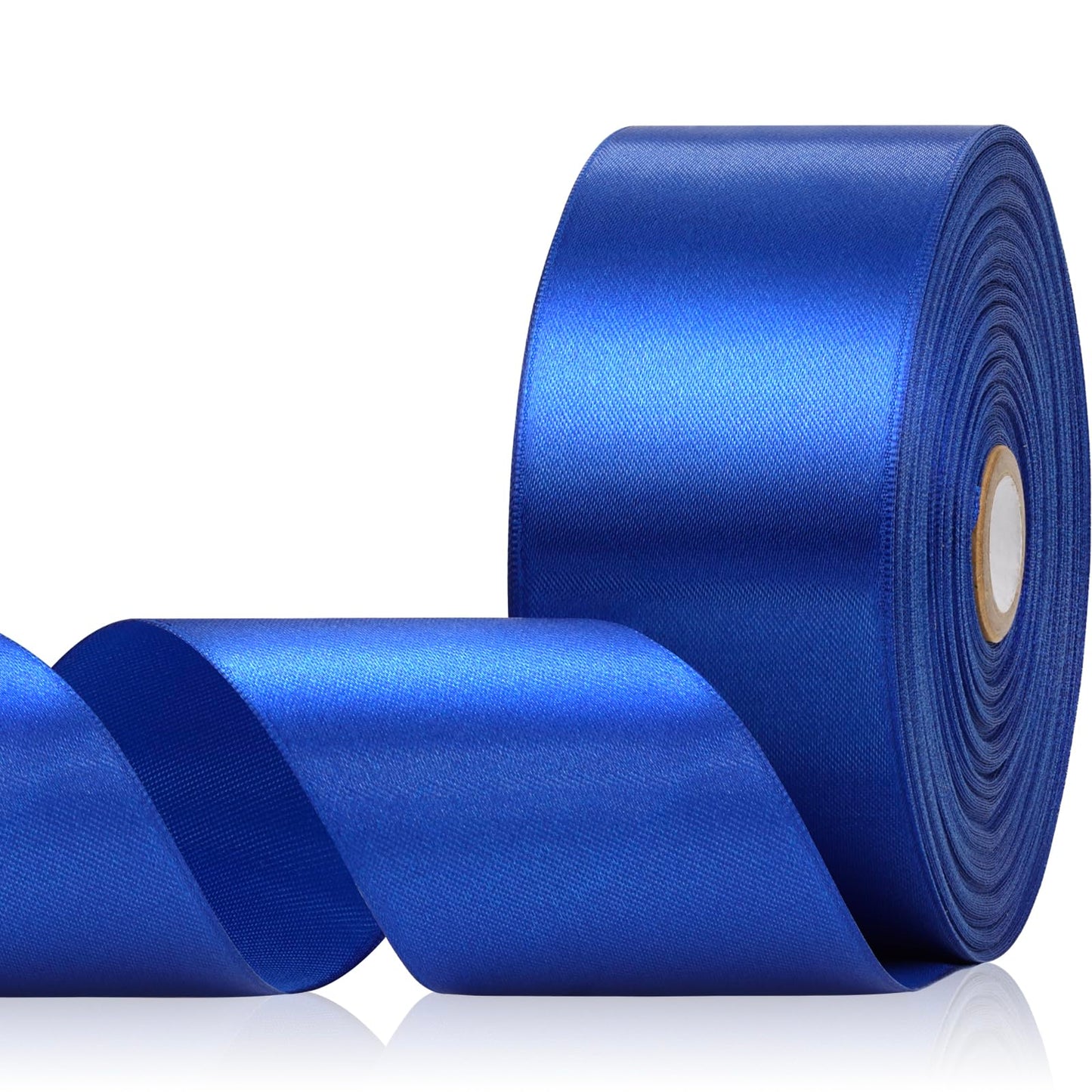 Aoropo Blue Satin Ribbon 2 Inch 60 Yards, Royal Blue Polyester Fabric Ribbon for Gift Wrapping, Crafts, Flower Bouquet, Hair Accessories, Wedding and Festival Decor