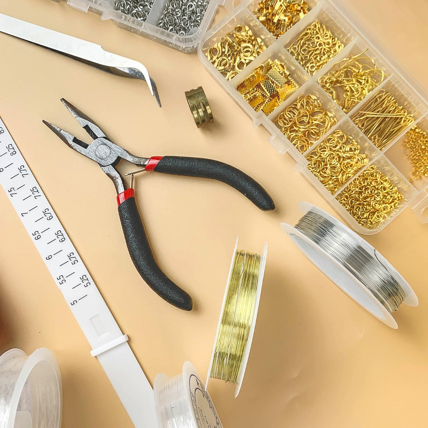 GTAAOY Jewelry Making Supplies Kit for Adults, Jewelry Repair Kit with Pliers, Findings and Beading Wires for Jewelry Repair Making and Beading