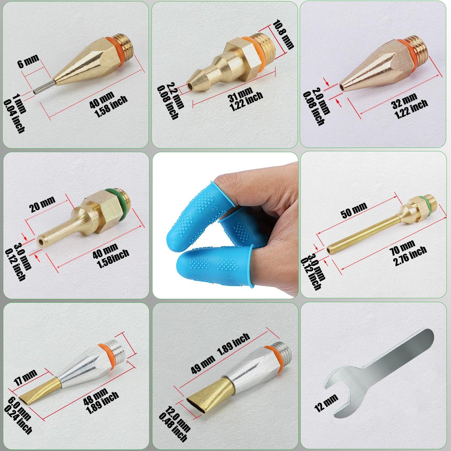 MONVICT Hot Melt Glue Gun with 7 Copper Nozzles, 3 Silicone Finger Covers, 12 Glue Sticks Dual Temperature Switching, Corded Detachable Cord Use Stand-Up Base Anti-drip for Art DIY Craft repair