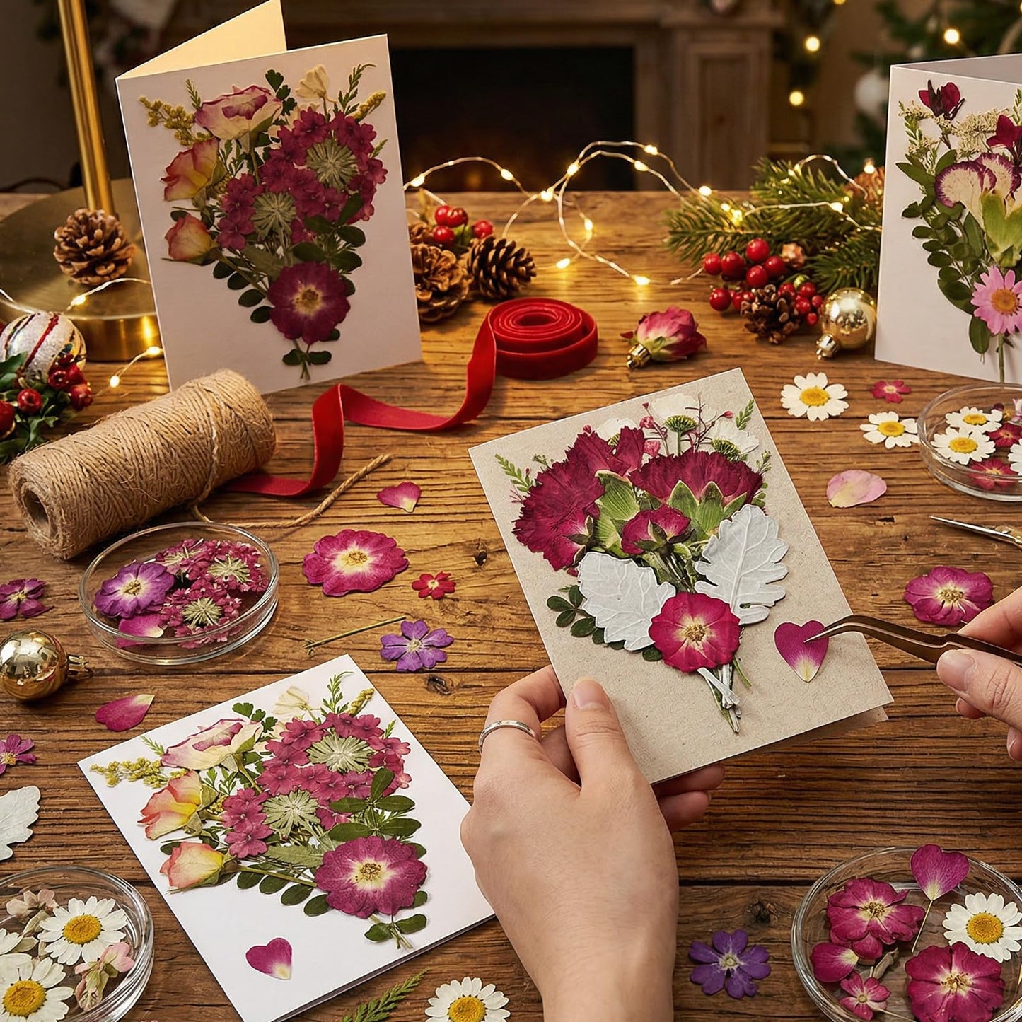CONVELIFE Dried Pressed Flowers for Resin, Real Dry Leaves Bulk Natural Herbs Kit for Scrapbooking, DIY Art Crafts, Epoxy Resin Jewelry, Candle and Soap Making, Nail Decor (70Pcs Dried Flowers)