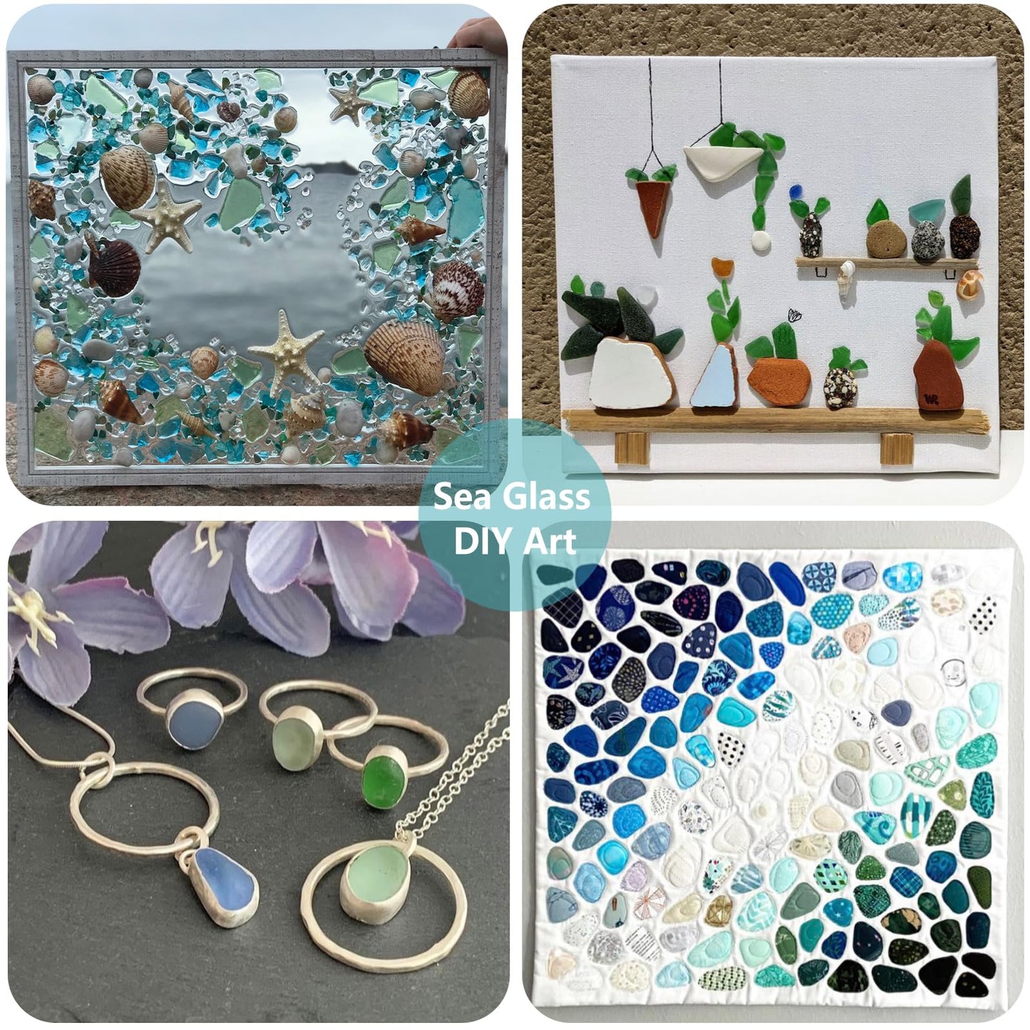 QYGL Sea Glass Stones - 2.9LB/46.4oz Blue Mixed Frosted Glass Pebbles Gemstones - Perfect for Aquarium Rocks, Fish Tank Gravel, Vase Fillers, Seaglass DIY Crafts, and Home Decor