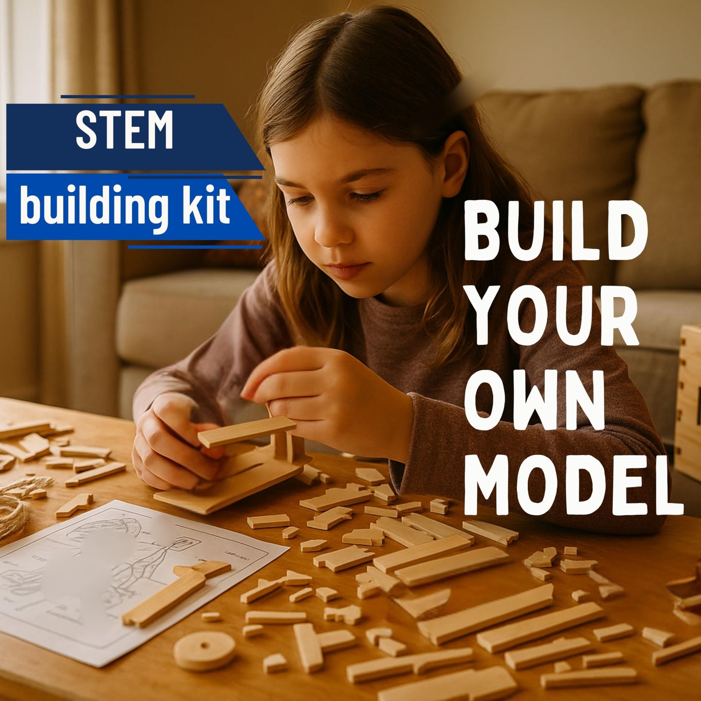 PATHFINDERS STEM Kit – Trojan Horse Model | DIY Wooden Craft Kit for Kids 10-14 | Girls Arts & Crafts STEM Gift | Ancient Greek History Project | Hands-On Educational Toy Engineering and Science