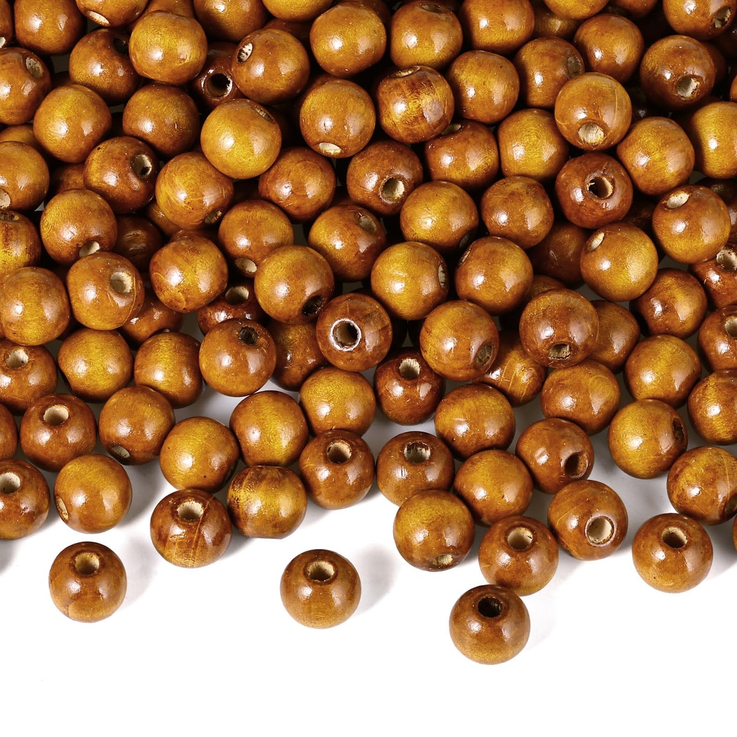 [400PCS] Coffee Wooden Beads, 16mm Large Round Coffee Painted Natural Wood Loose Spacer Beads Bulk for DIY Crafts Festival Home Party Decoration