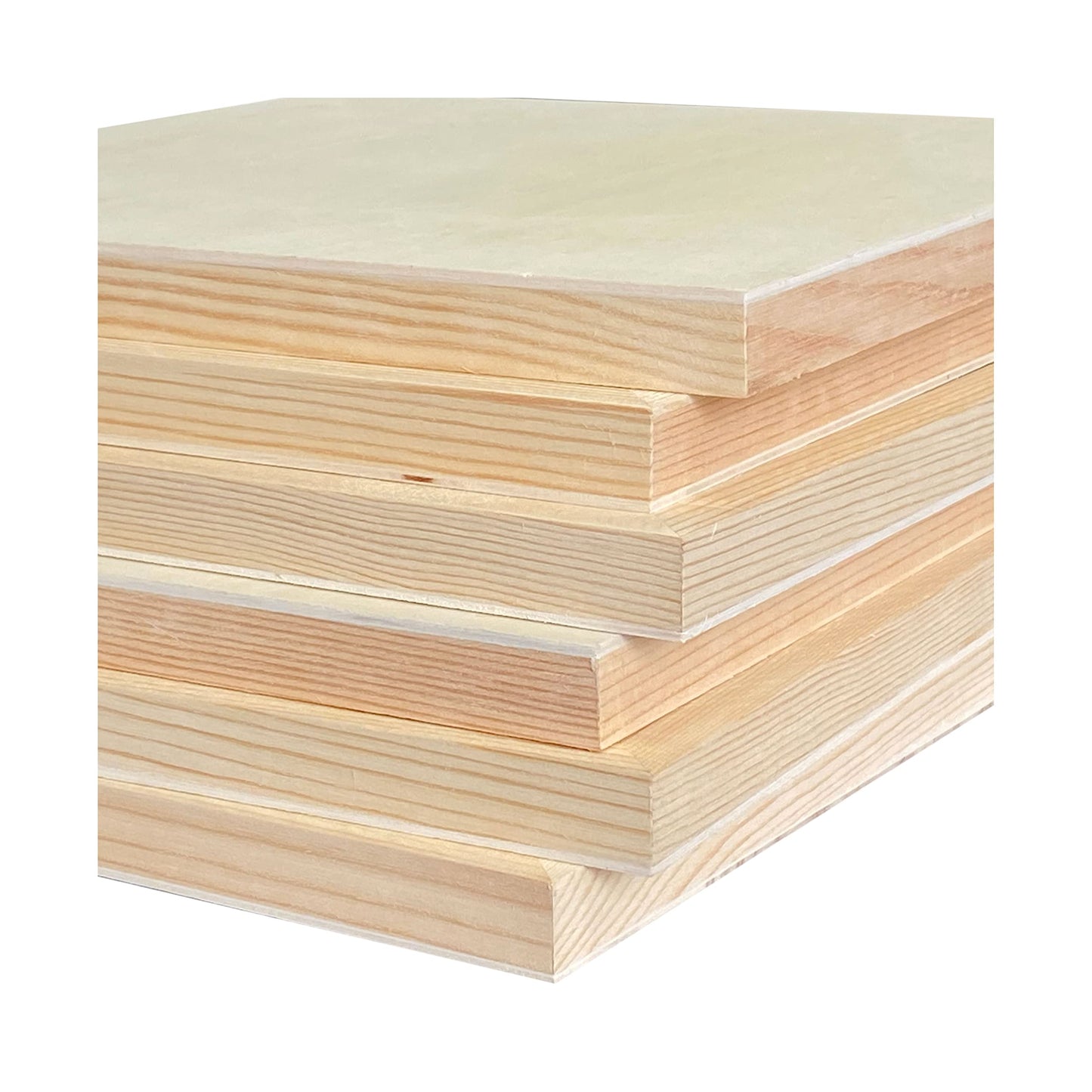 Wood Art Panels 12x12 Unfinished Wooden Canvas Panels 6-Pack Wood Frame for Oil Pouring Acrylics Painting Crafts