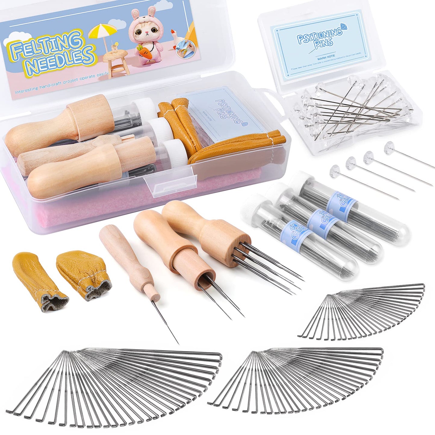 Mayboos 132 Pc Wool Felting Needles - 3 Sizes, Beginner to Professional