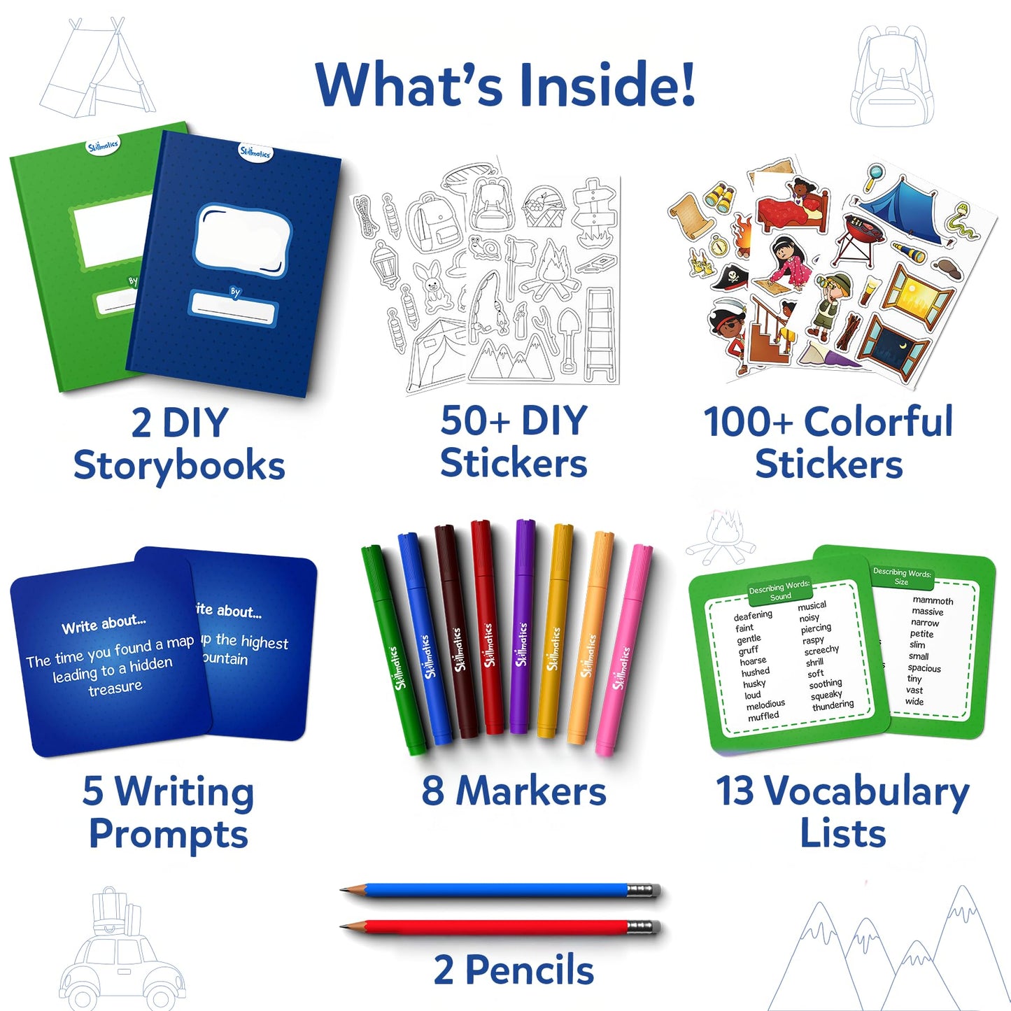 Skillmatics Storybook Art Kit - Create Adventure Stories, DIY Craft & Writing Kit with 300+ Stickers, Scrapbooking & Journal Activity, Screen-Free Fun, Gifts for Kids Ages 5, 6, 7, 8, 9, 10