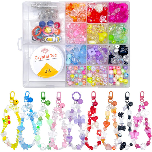 Xmada 750 PCS Assorted Acrylic Beads - Pastel, Star, Butterfly for Bracelets Making, 12 Color Assorted Jewelry Beads