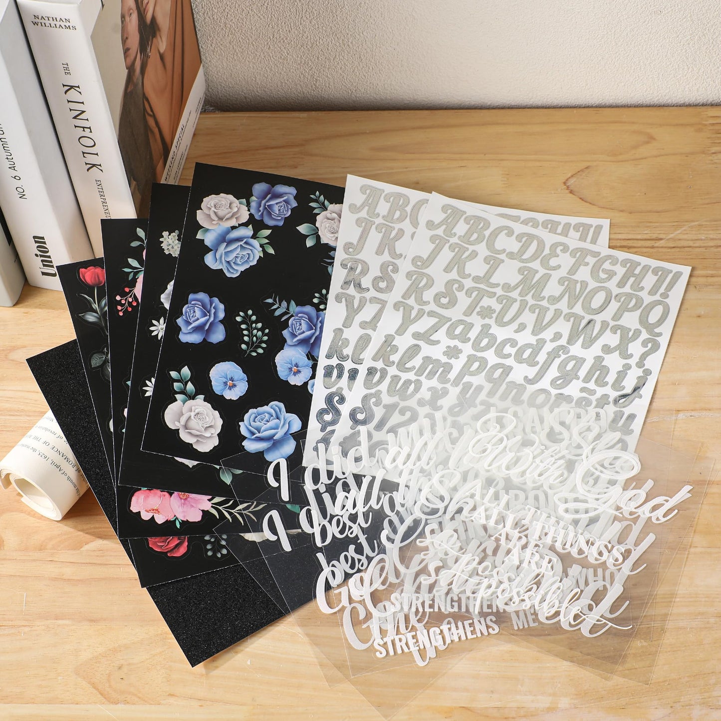 VISSTREE DIY Graduation Cap Decorations, 15 Pcs 2026 Grad Cap Decorations Kit with Glitter Religious Saying Alphabet Sticker Flower Stickers for Class of 2026 Craft Gifts Graduate Party Decor Supplies