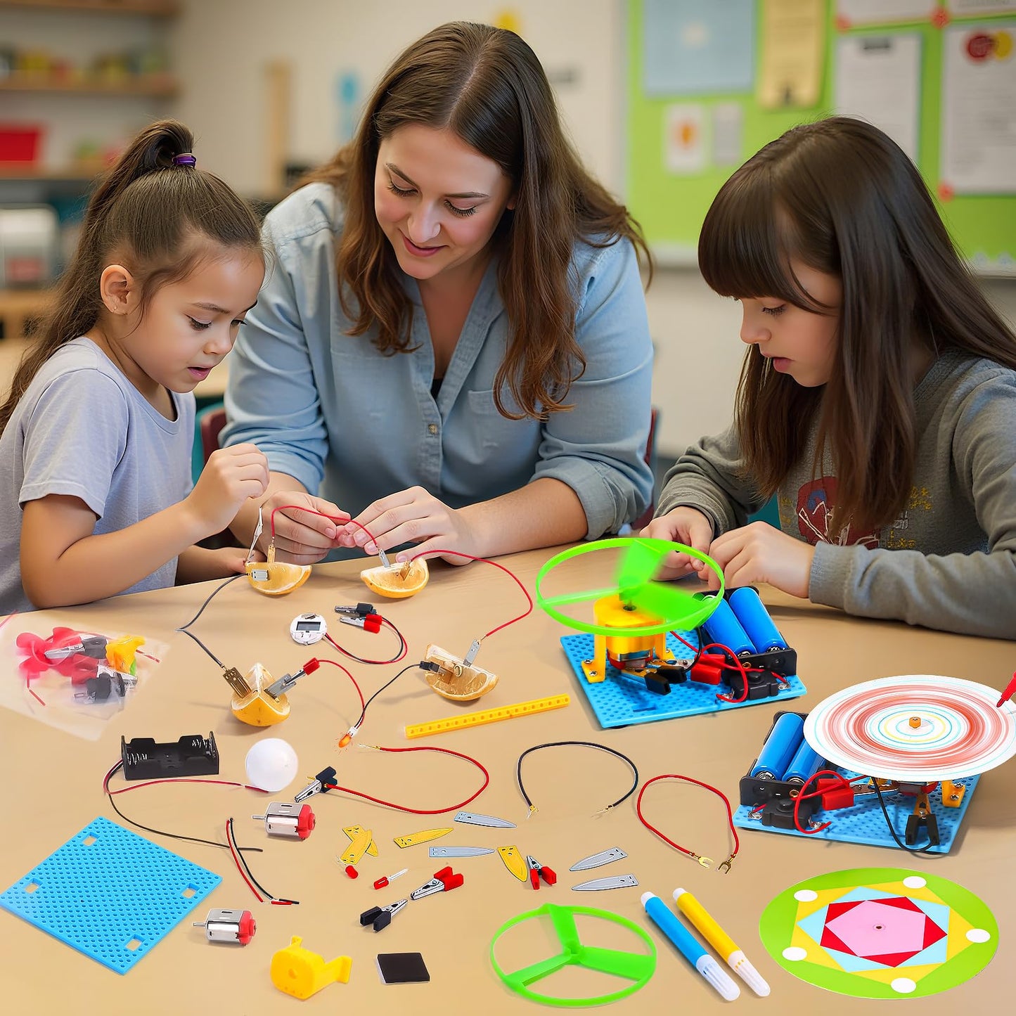 4 Set STEM Science Kits for Kids Age 8-12, 7-in-1 Science Experiments Crafts Projects Electric Motor Building Kit 8-10 9-12, STEM Toys for 8 9 10 11 13 Year Old Boys Girls Classroom Activity Gift