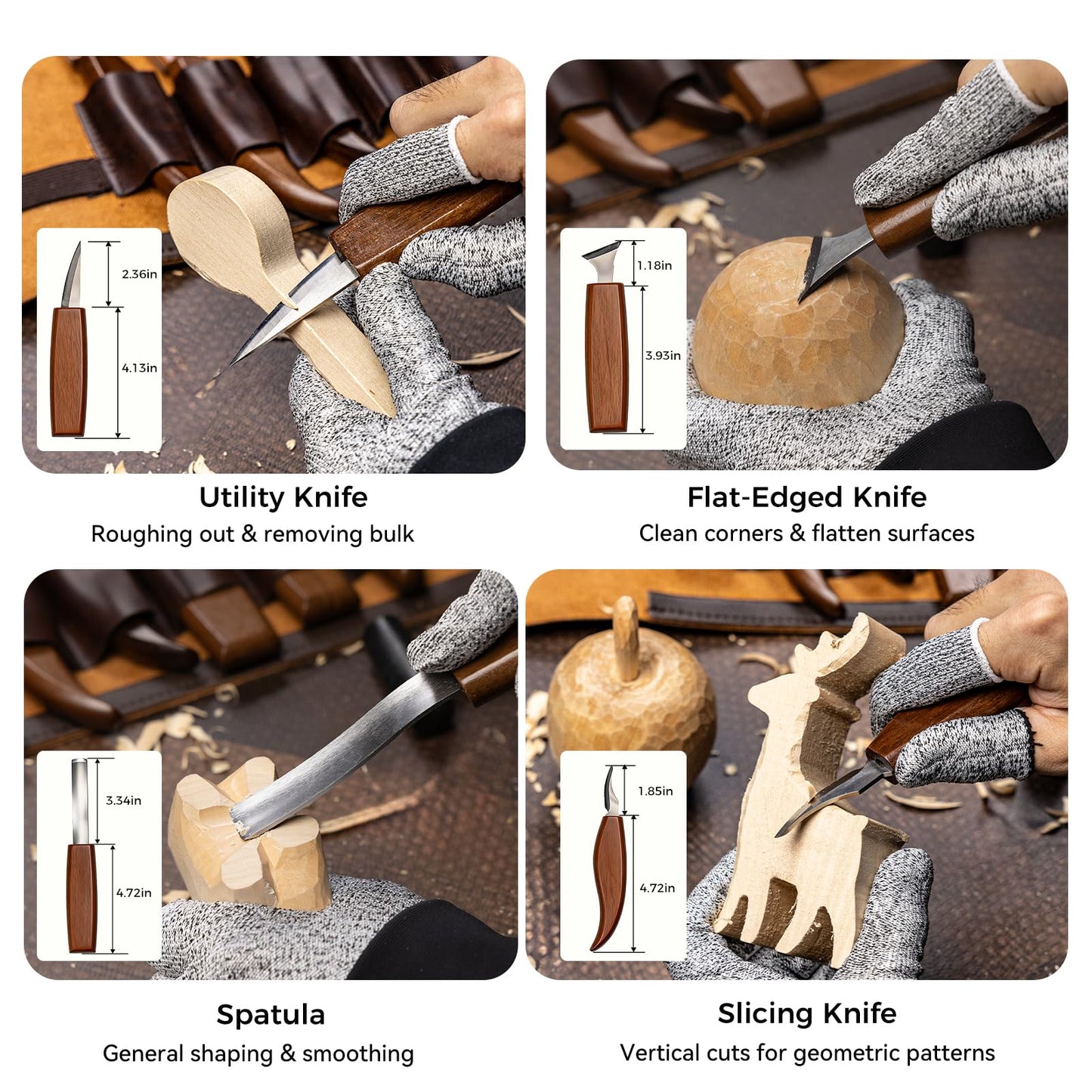 VMYTH Wood Carving Kit, 68PCS Complete Whittling Kit with Leather Storage Bag,16 Carbon Steel Knives, 8 Basswood Blocks & Paint,Ideal Wood Carving Set for Beginners,Enthusiasts Gift DIY