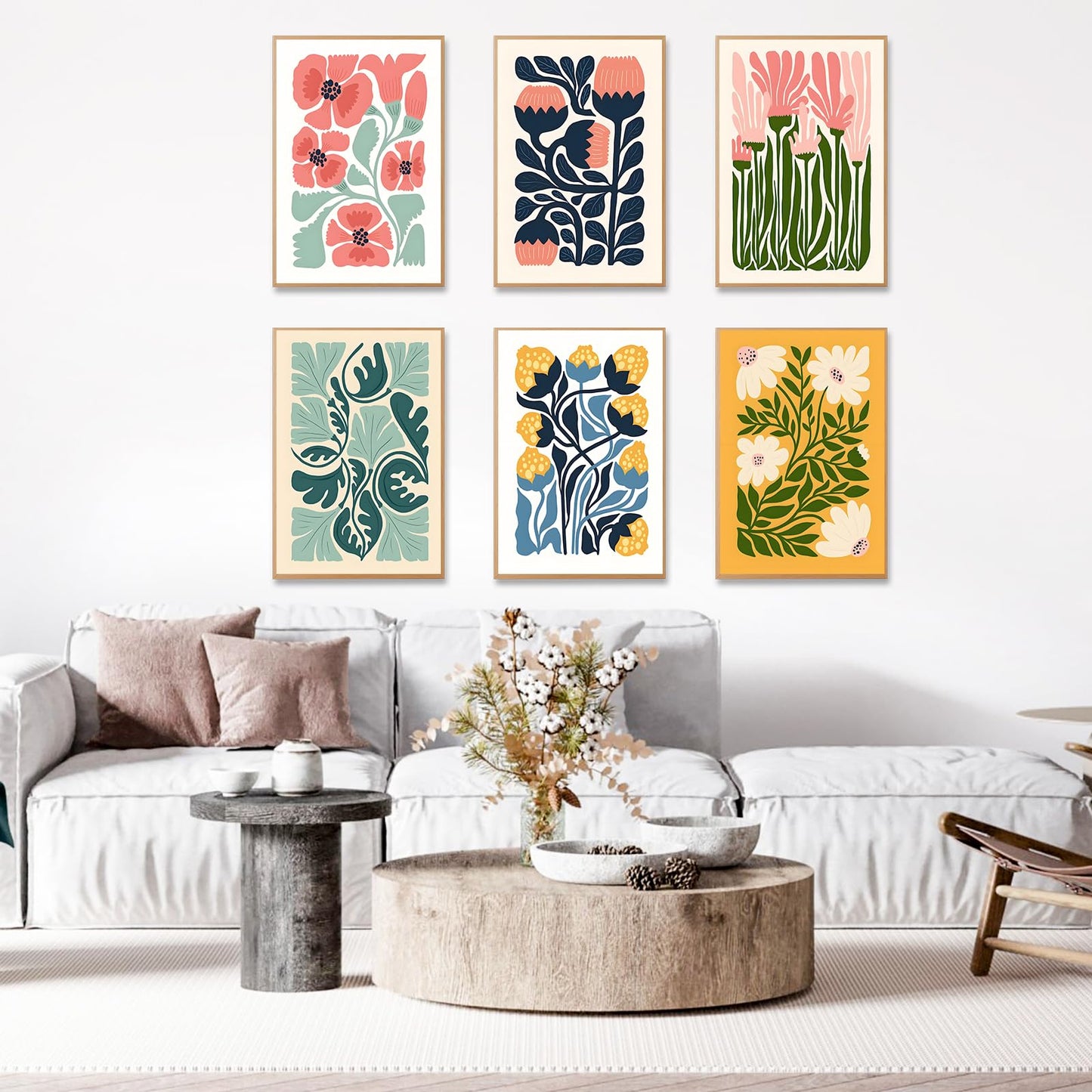 6 Pack Paint by Numbers Kit for Adults Beginner, Flower Adult Paint by Number Kits on Canvas Without Frame, Easy Flowers DIY Acrylic Oil Painting by Numbers Kits, Perfect for Home Decor 8x12 Inch