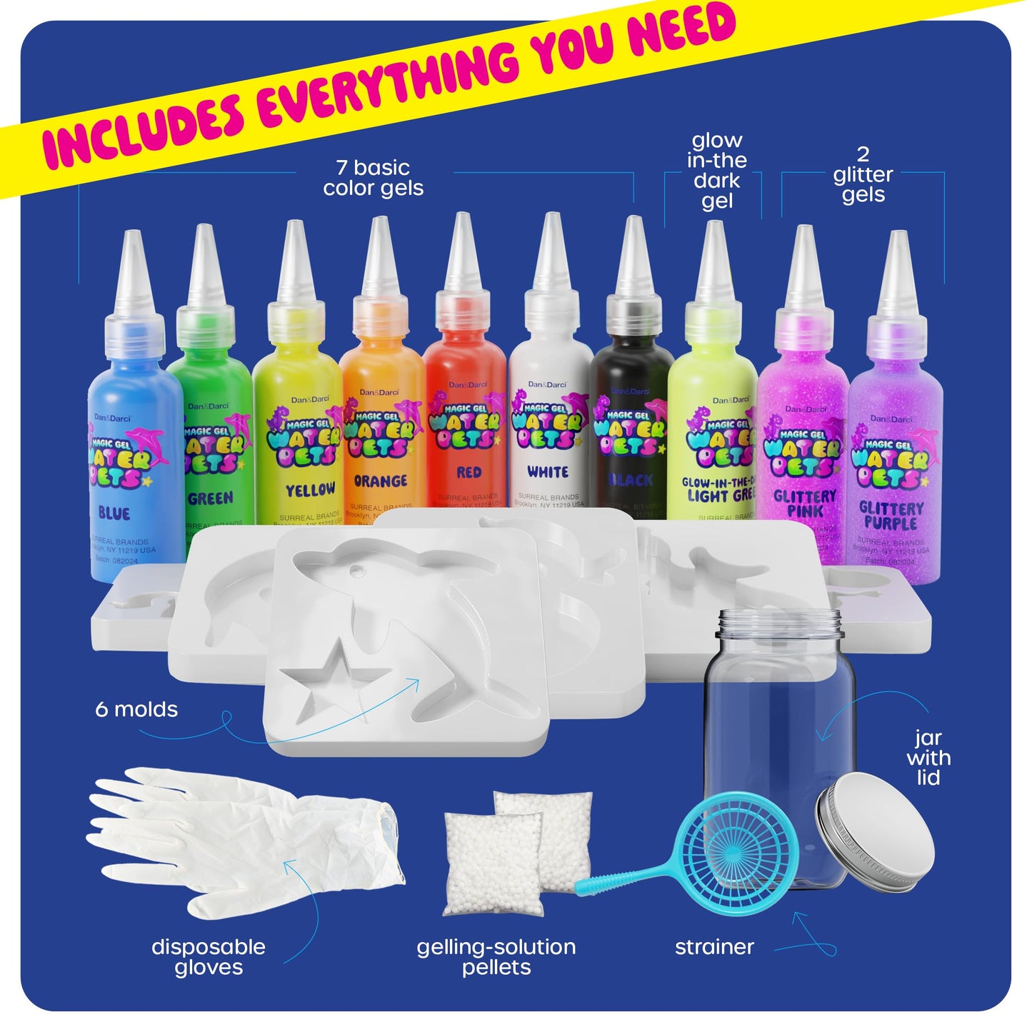 Dan&Darci Aqua Fairy Water Gel Kit for Kids - Gifts for Girls - Magic Elf Toy Kits - Waters Pets - DIY Squishy Maker Set - Craft for Kids - Make Your Own Squishies Toys Crafts - Gifts for Boys & Girls