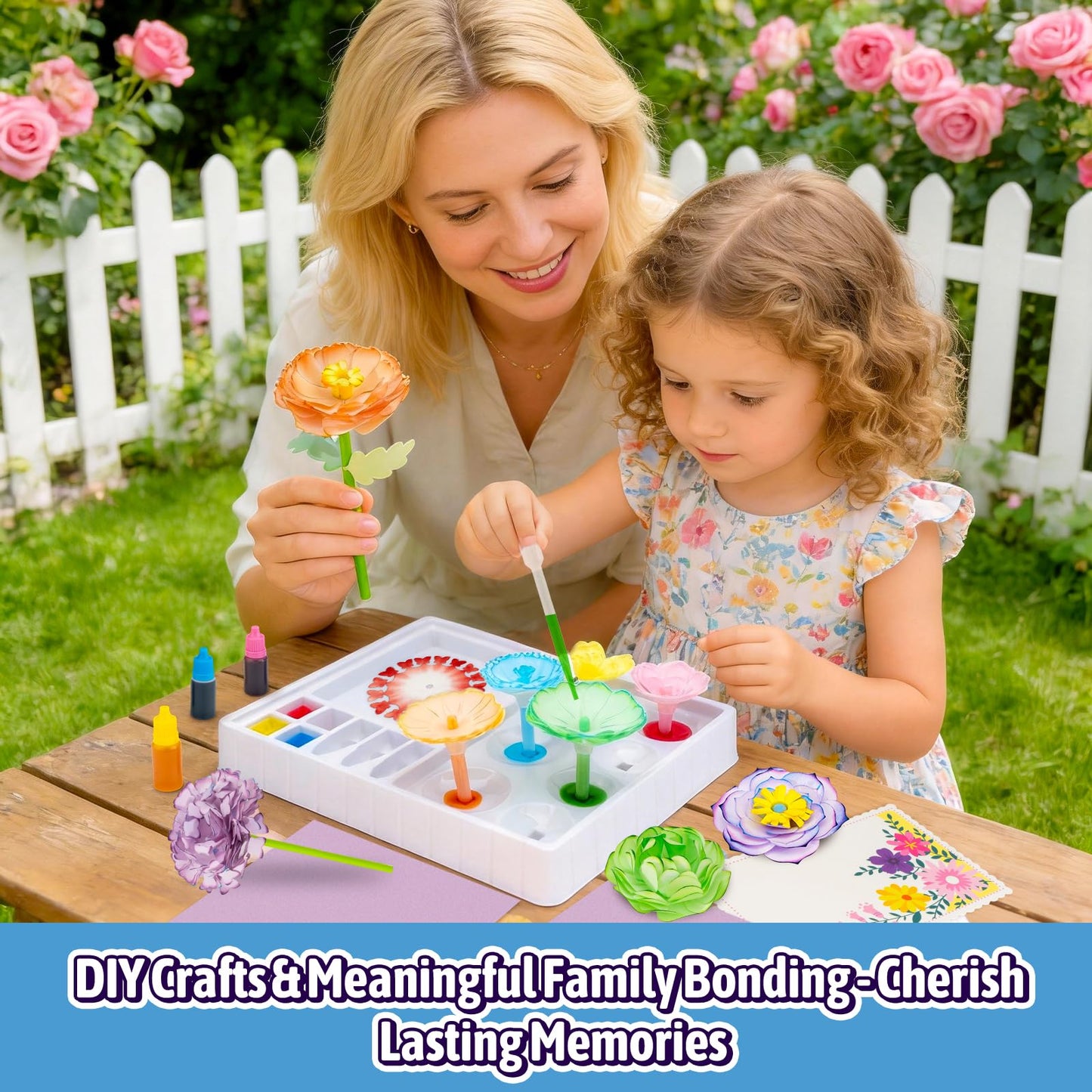 HAPMARS Paper Flowers Science Kit for Kids 4-8 8-12 – DIY Magic Color Changing Paper Flowers Kit,Creative Art STEM Educational Craft Set,Mother's Day Christmas Birthday Gifts,Bouquet Box Included